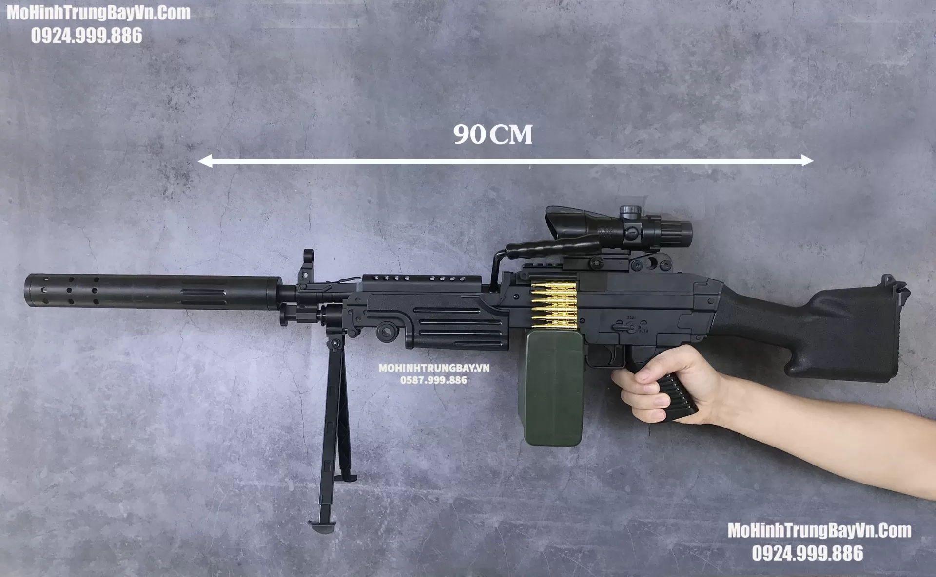 Súng Đạn Thạch M249 100cm Auto Liên Thanh 2 Chế Độ Bắn Tặng Kèm 2000 Viên Đạn Thạch Mohinhtrungbay Mohinhtrungbay.vn