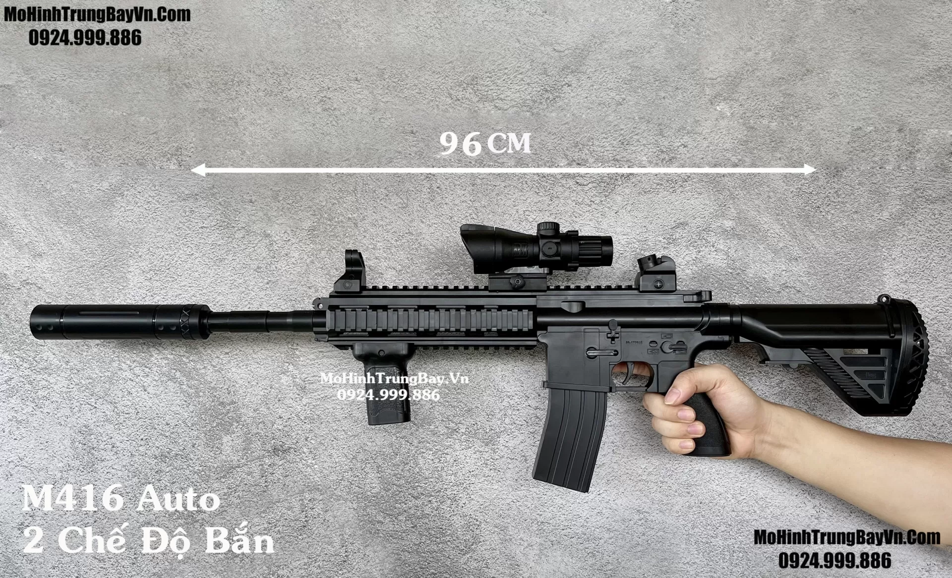 Súng Đạn Thạch  M416 Giá Rẻ Liên Thanh 2 Chế Độ Bắn 98cm Full Phụ Kiện m4a1 HK416 M16 M4 Mohinhtrungbay Mohinhtrungbay.vn