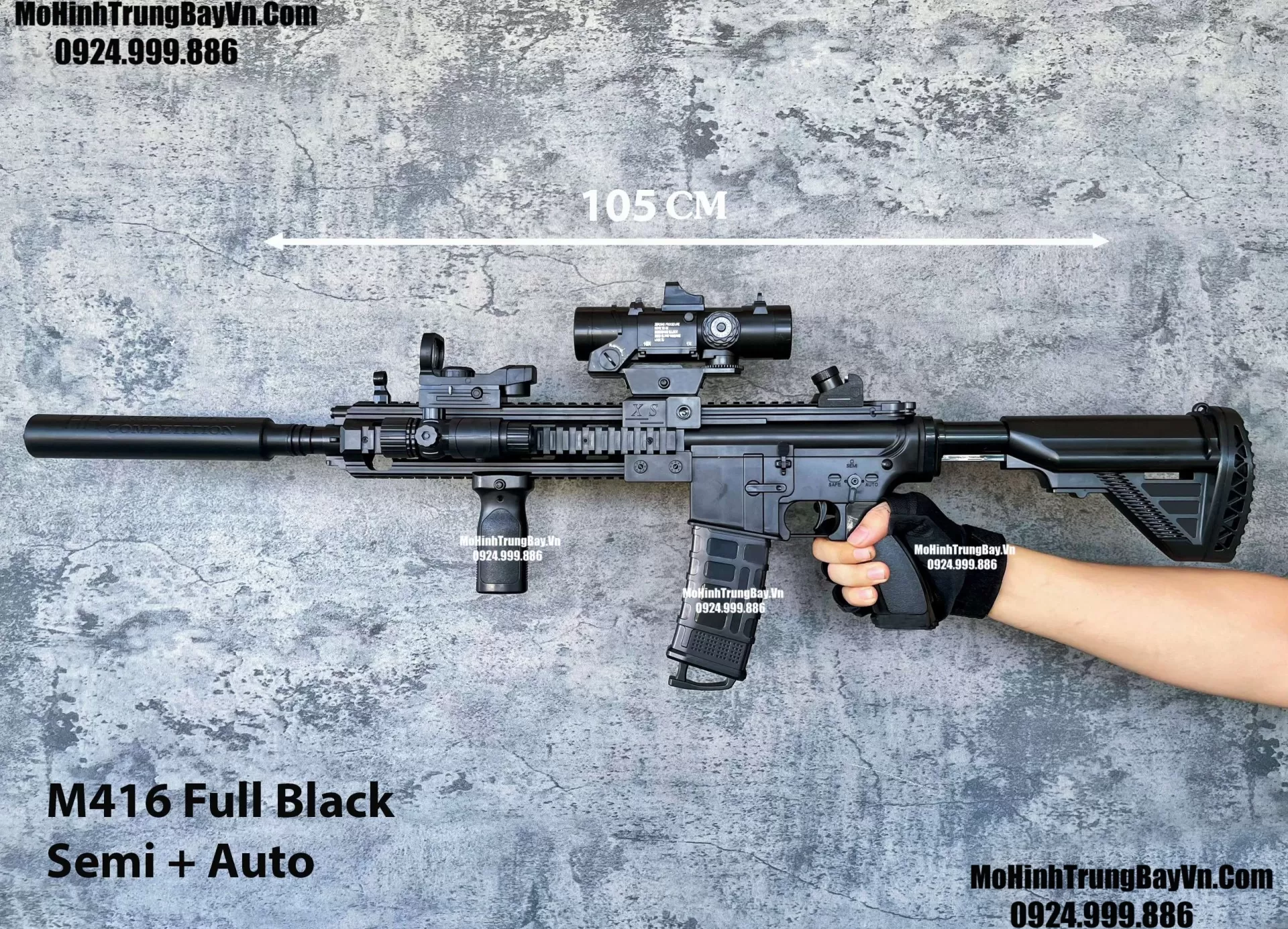 Súng Đạn Thạch M416 Tỉ Lệ 1:1  Full Auto 2 Chế Độ Auto Semi Giá Cực Rẻ M16 M4a1 Hk416 SLR MK8 M4 (1) Mohinhtrungbayvn Mohinhtrungbay.vn (1)