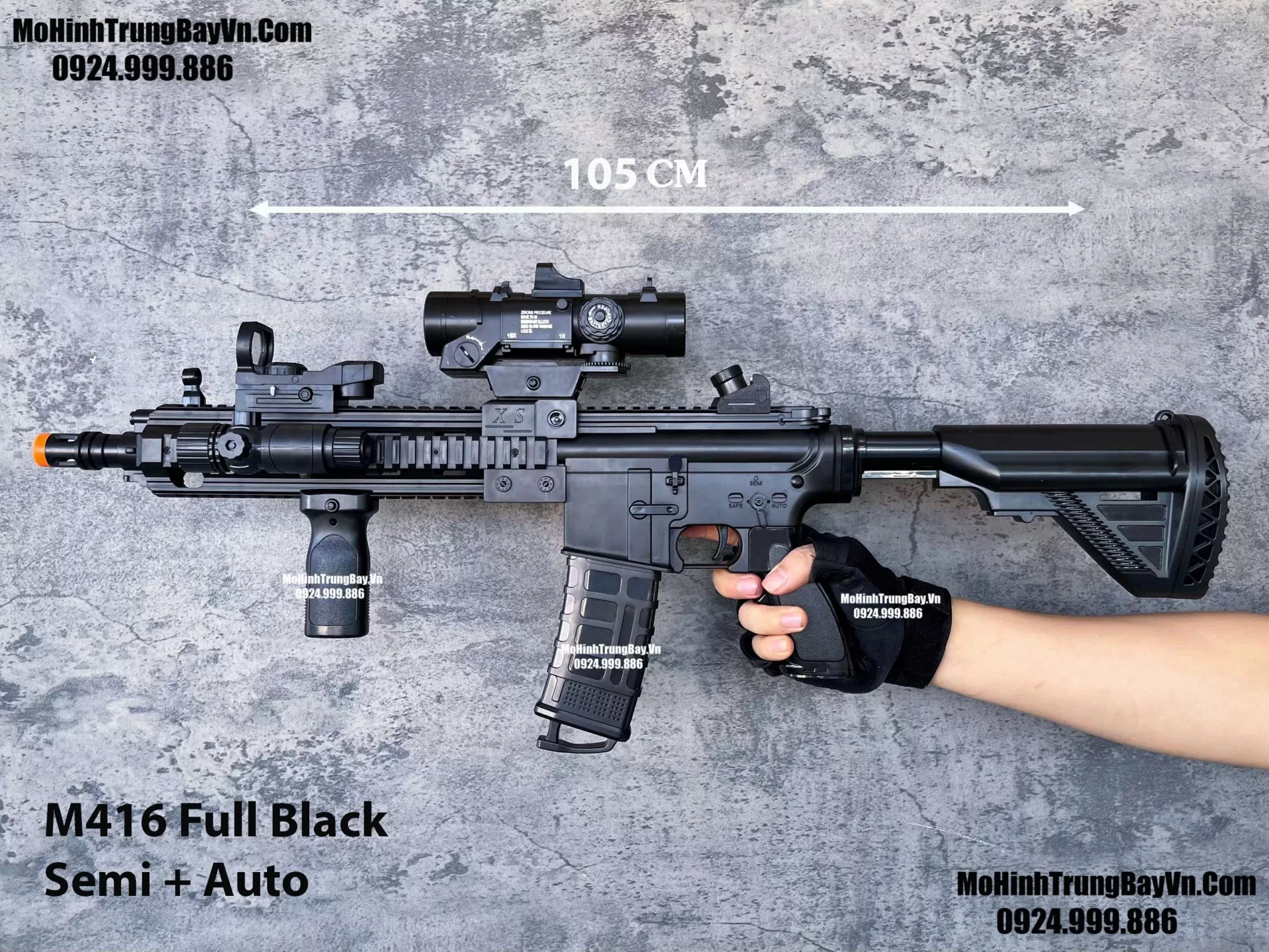 Súng Đạn Thạch M416 Tỉ Lệ 1:1  Full Auto 2 Chế Độ Auto Semi Giá Cực Rẻ M16 M4a1 Hk416 SLR MK8 M4 (1) Mohinhtrungbayvn Mohinhtrungbay.vn (1)