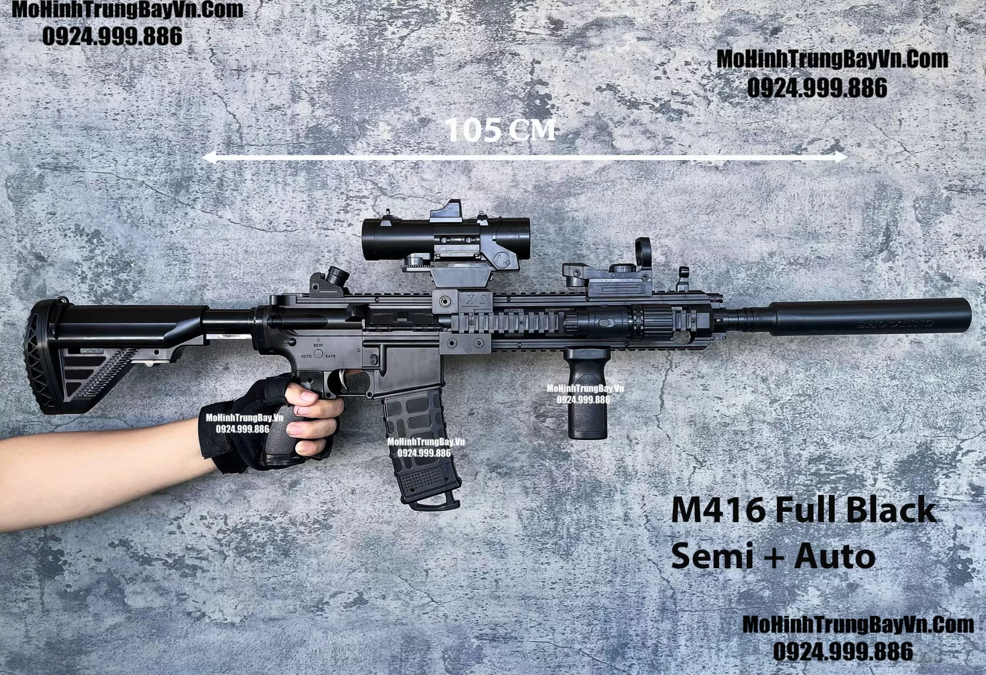 Súng Đạn Thạch M416 Tỉ Lệ 1:1  Full Auto 2 Chế Độ Auto Semi Giá Cực Rẻ M16 M4a1 Hk416 SLR MK8 M4 (1) Mohinhtrungbayvn Mohinhtrungbay.vn (1)