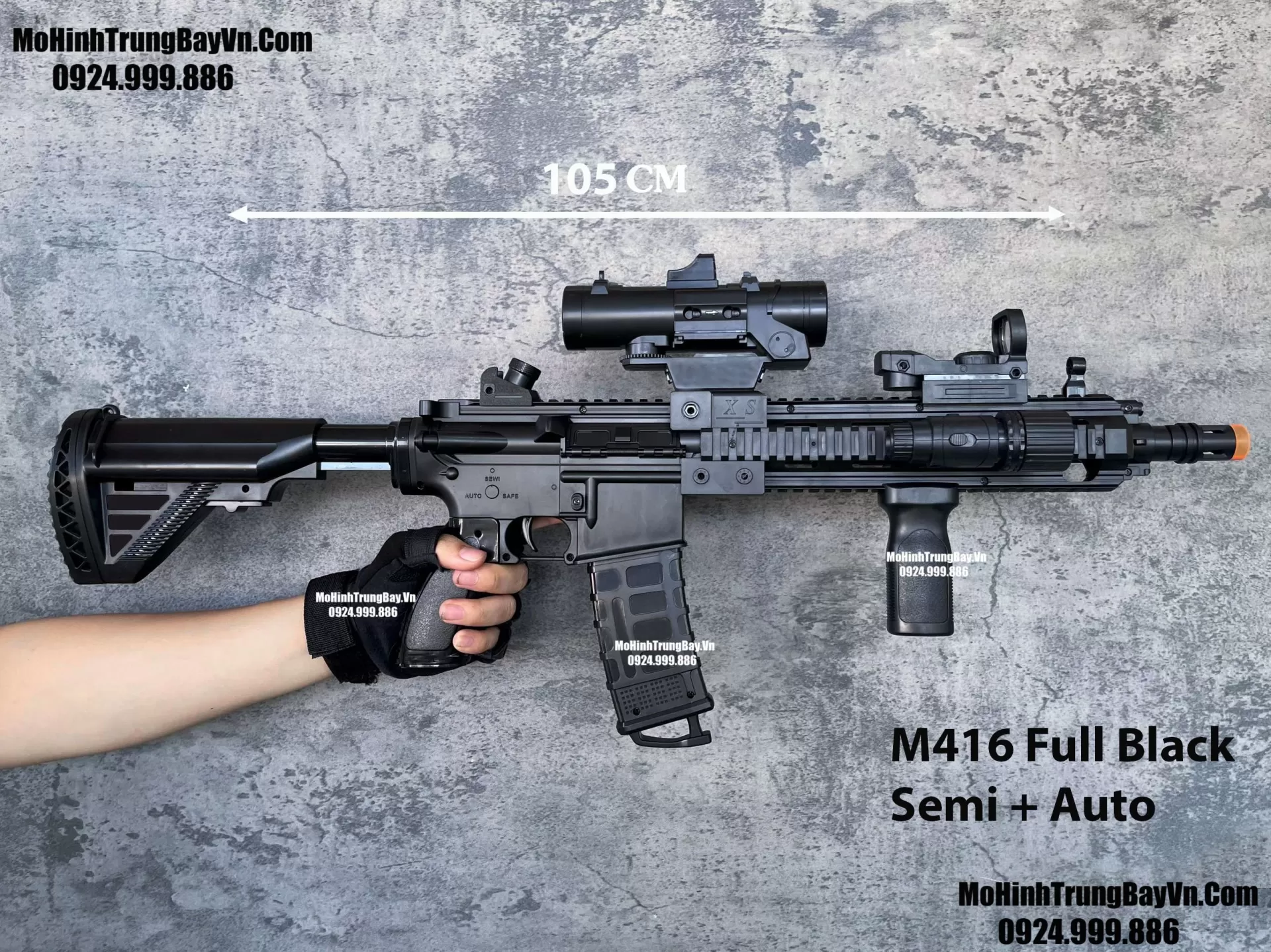 Súng Đạn Thạch M416 Tỉ Lệ 1:1  Full Auto 2 Chế Độ Auto Semi Giá Cực Rẻ M16 M4a1 Hk416 SLR MK8 M4 (1) Mohinhtrungbayvn Mohinhtrungbay.vn (1)