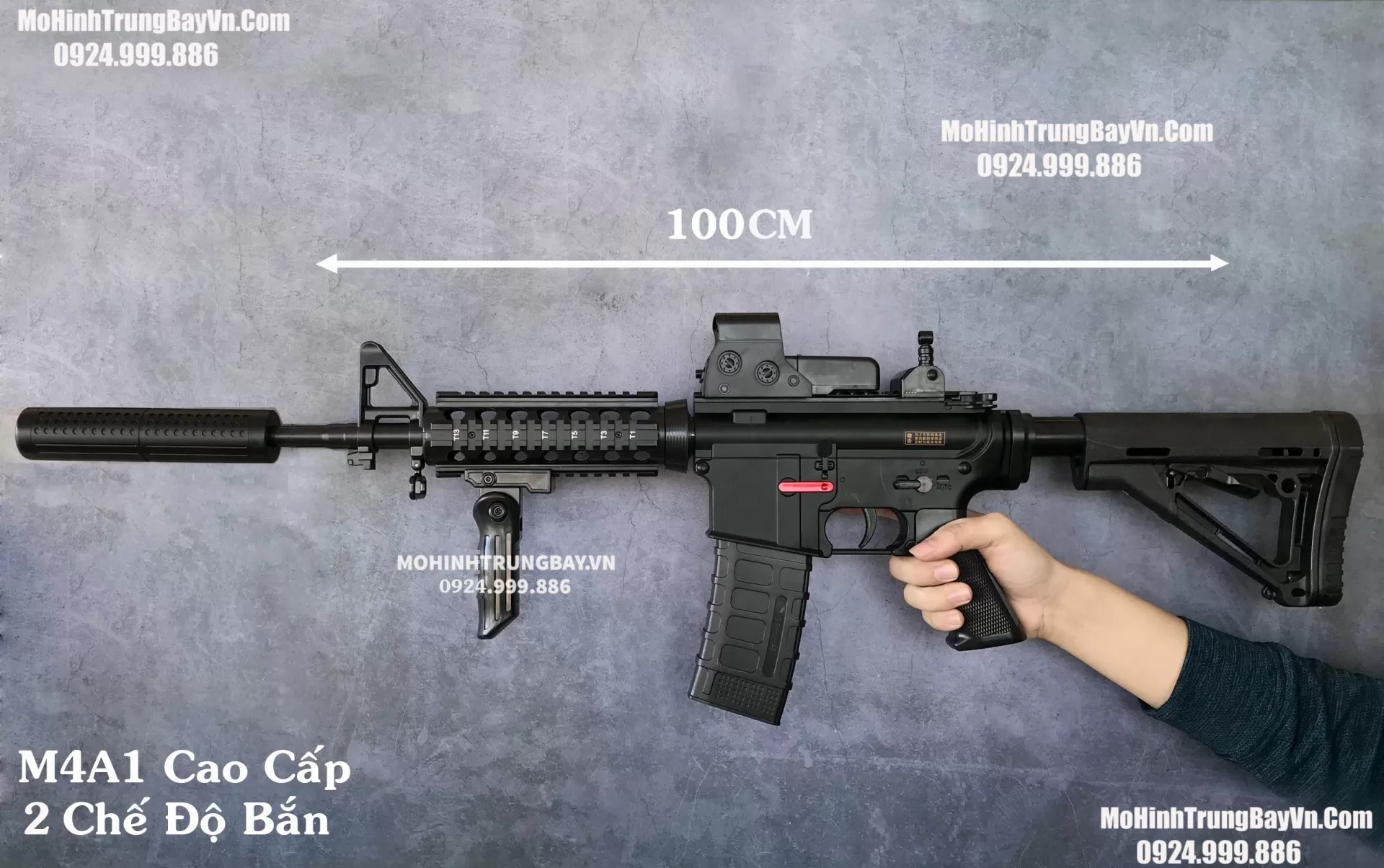 Súng Đạn Thạch  M4A1 Liên Thanh Auto Semi Tỉ Lệ 1:1 Full Phụ Kiện M416 Hk416 Mohinhtrungbay Mohinhtrungbay.vn