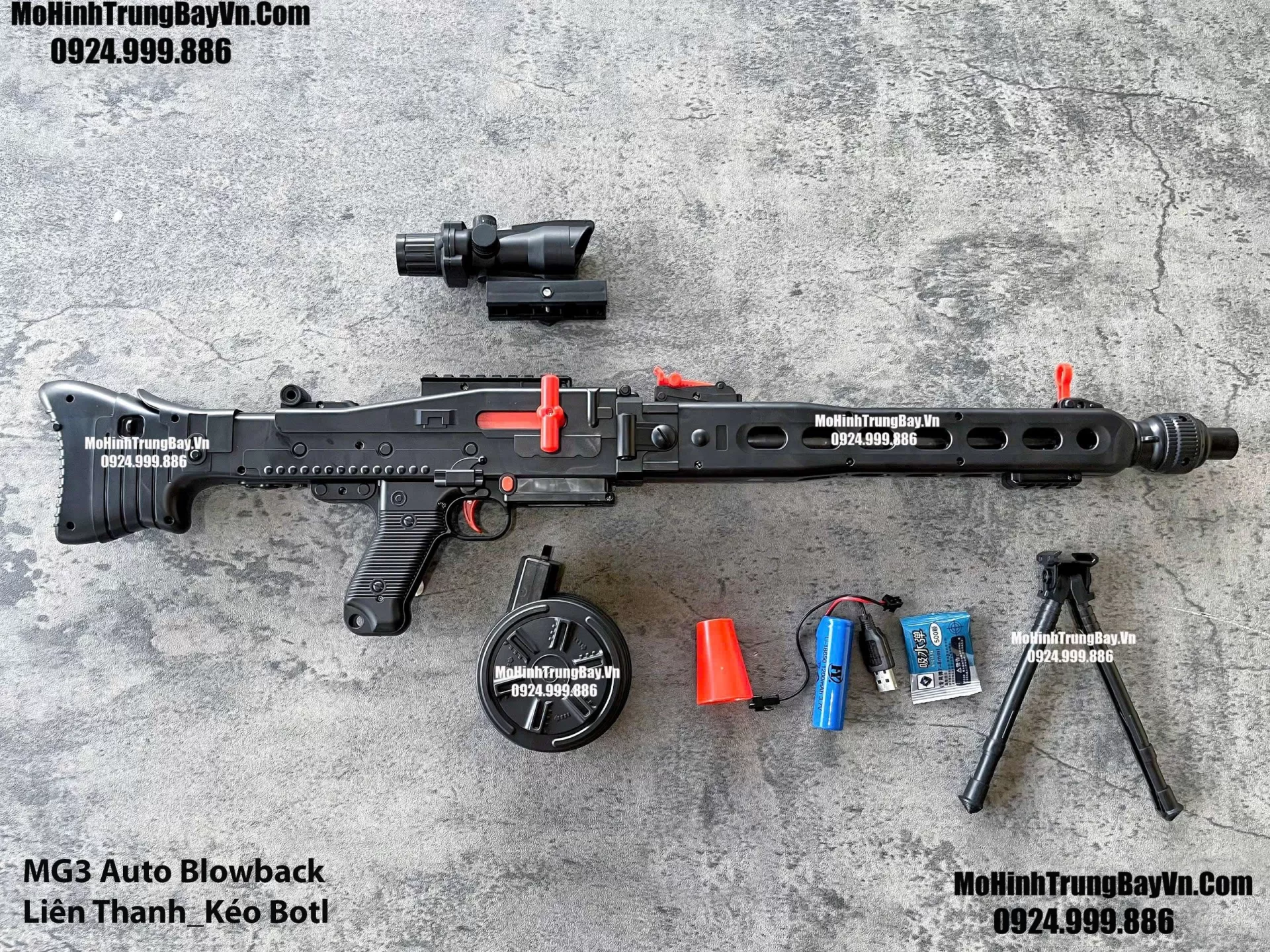 Súng Bắn Đạn Thạch MG3 Auto Liên Thanh Blowback 2 Chế Độ Bắn Giá Rẻ Mohinhtrungbay Mohinhtrungbay.vn