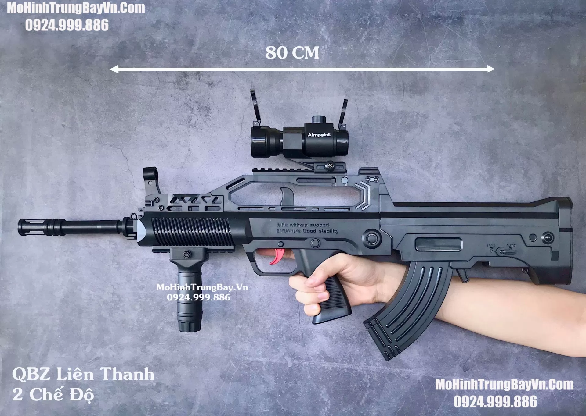 Súng Đạn Thạch QBZ 90cm  Auto 2 Chế Độ Full Phụ Kiện Mohinhtrungbay Mohinhtrungbay.vn