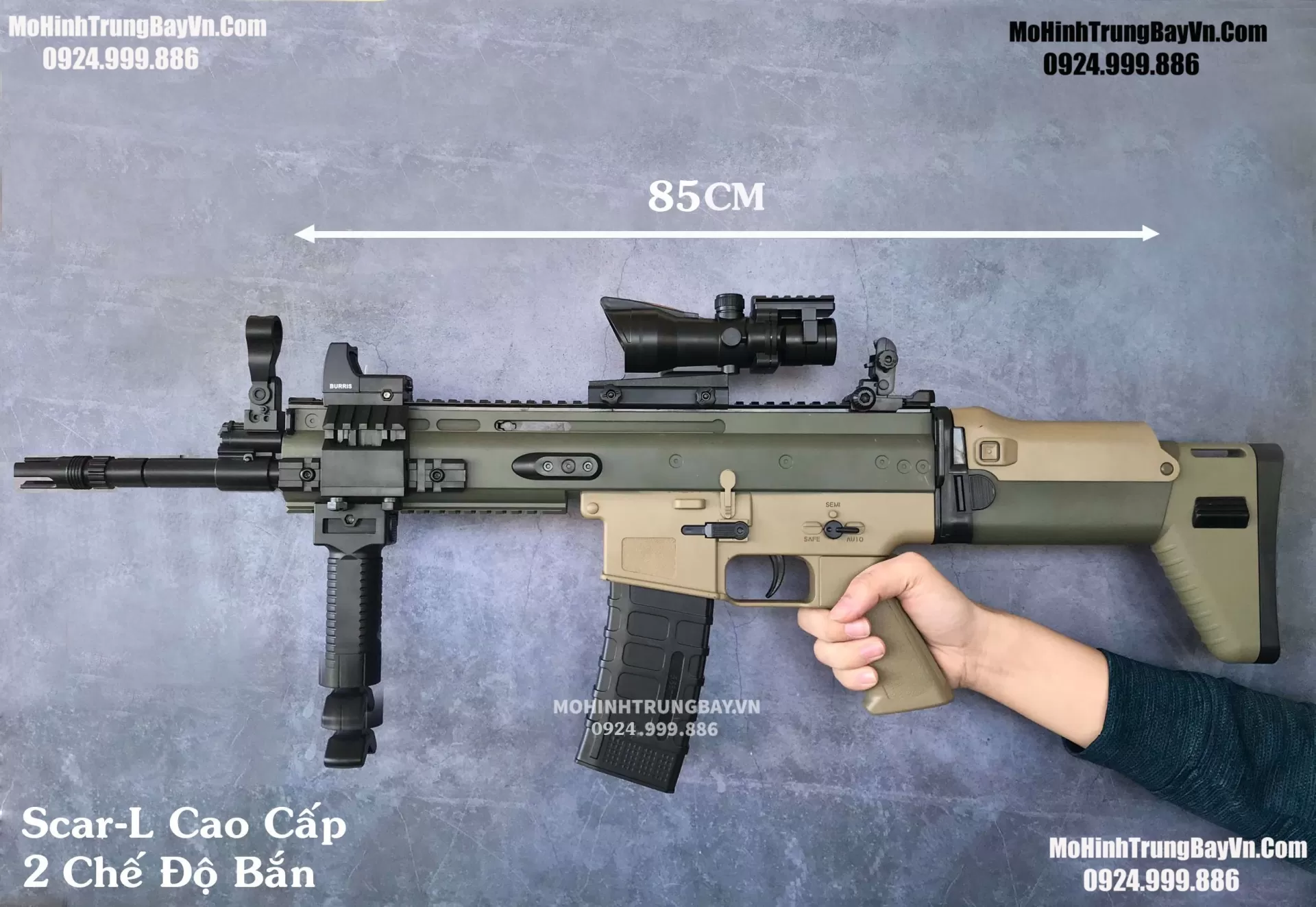 Súng Đạn Thạch Scar Liên Thanh 2 Chế Độ Auto Semi  Báng Gập Tỉ Lệ 1:1 Full Phụ Kiện Mohinhtrungbayvn Mohinhtrungbay.vn