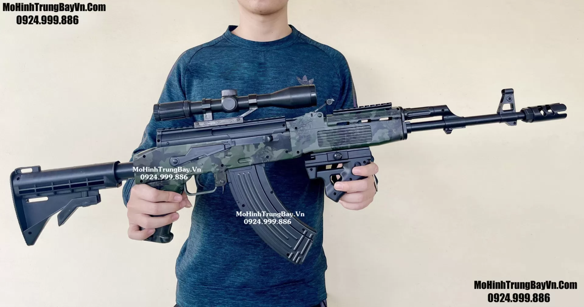 Súng Đạn Thạch SKS Skin Camo 100cm Auto Cao Cấp Tỉ Lệ 1:1 Full Phụ Kiện Mohinhtrungbay Mohinhtrungbay.vn