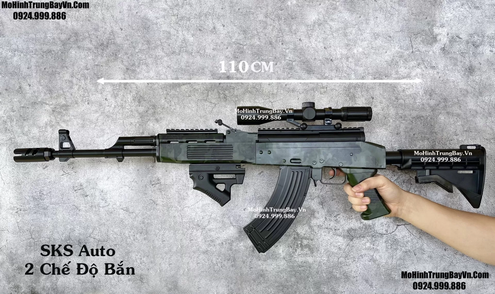 Súng Đạn Thạch SKS Skin Camo 100cm Auto Cao Cấp Tỉ Lệ 1:1 Full Phụ Kiện Mohinhtrungbay Mohinhtrungbay.vn