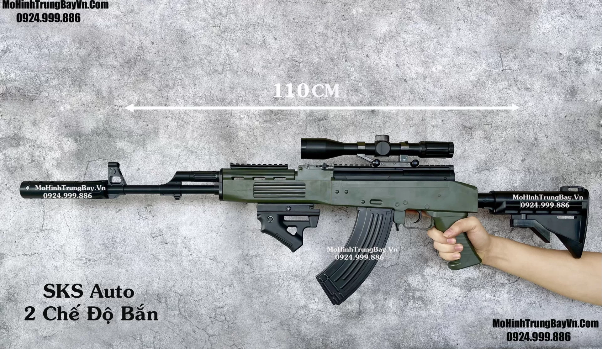 Súng Đạn Thạch SKS Classic 100cm Auto Cao Cấp Tỉ Lệ 1:1 Full Phụ Kiện Mohinhtrungbay Mohinhtrungbay.vn