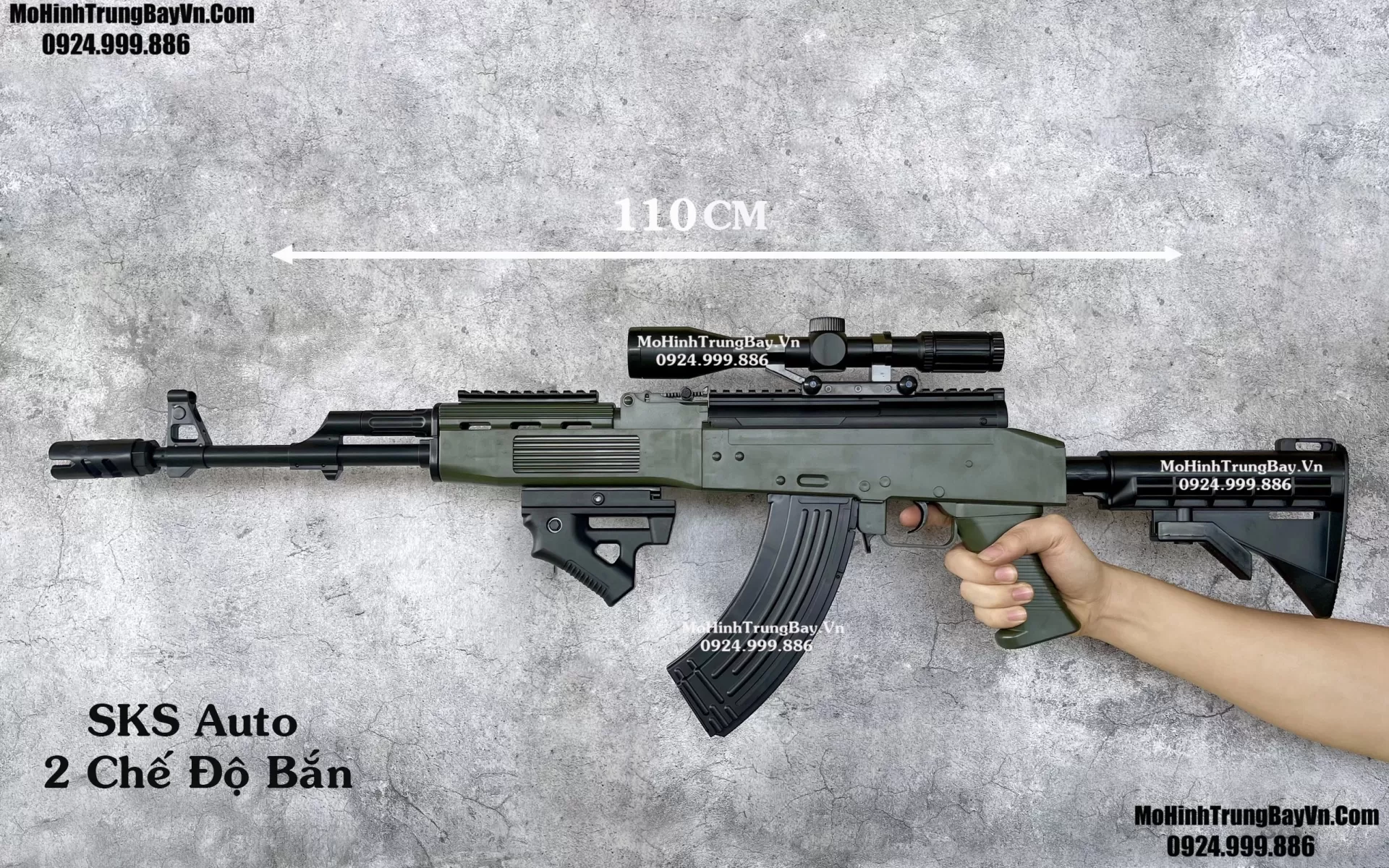 Súng Đạn Thạch SKS Classic 100cm Auto Cao Cấp Tỉ Lệ 1:1 Full Phụ Kiện Mohinhtrungbay Mohinhtrungbay.vn