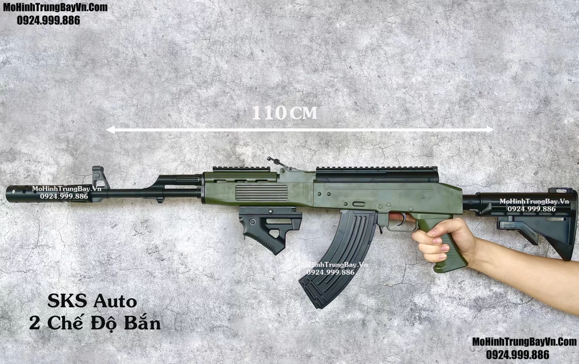 Súng Đạn Thạch SKS Classic 100cm Auto Cao Cấp Tỉ Lệ 1:1 Full Phụ Kiện Mohinhtrungbay Mohinhtrungbay.vn