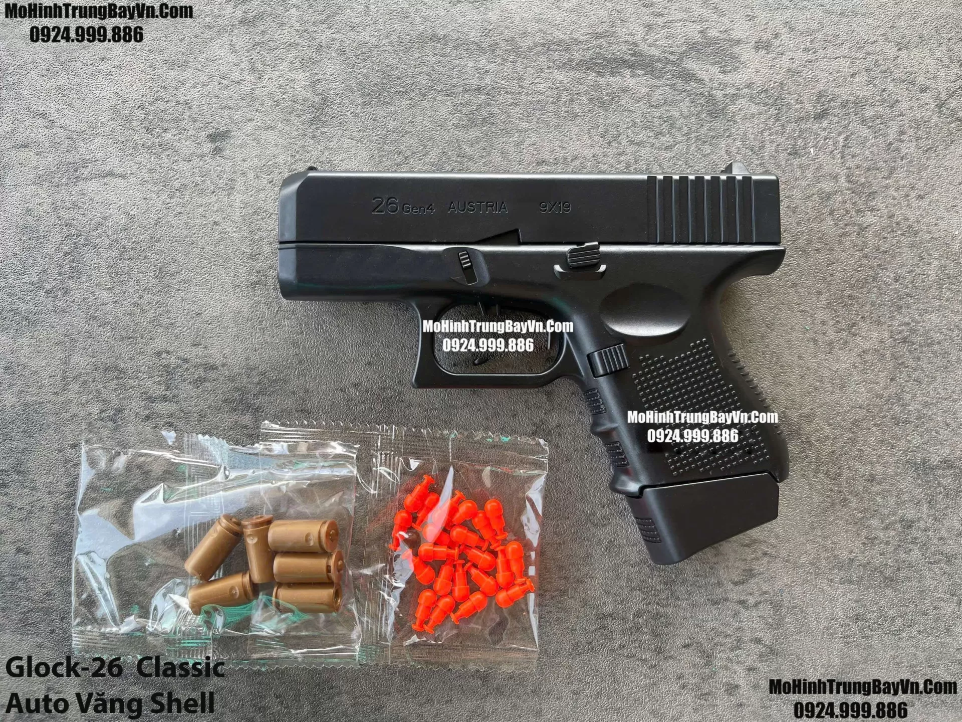 Súng Lục Glock 26 Đen Auto Văng Shell Giá Rẻ Full Phụ Kiện Mohinhtrungbay Mohinhtrungbay.vn
