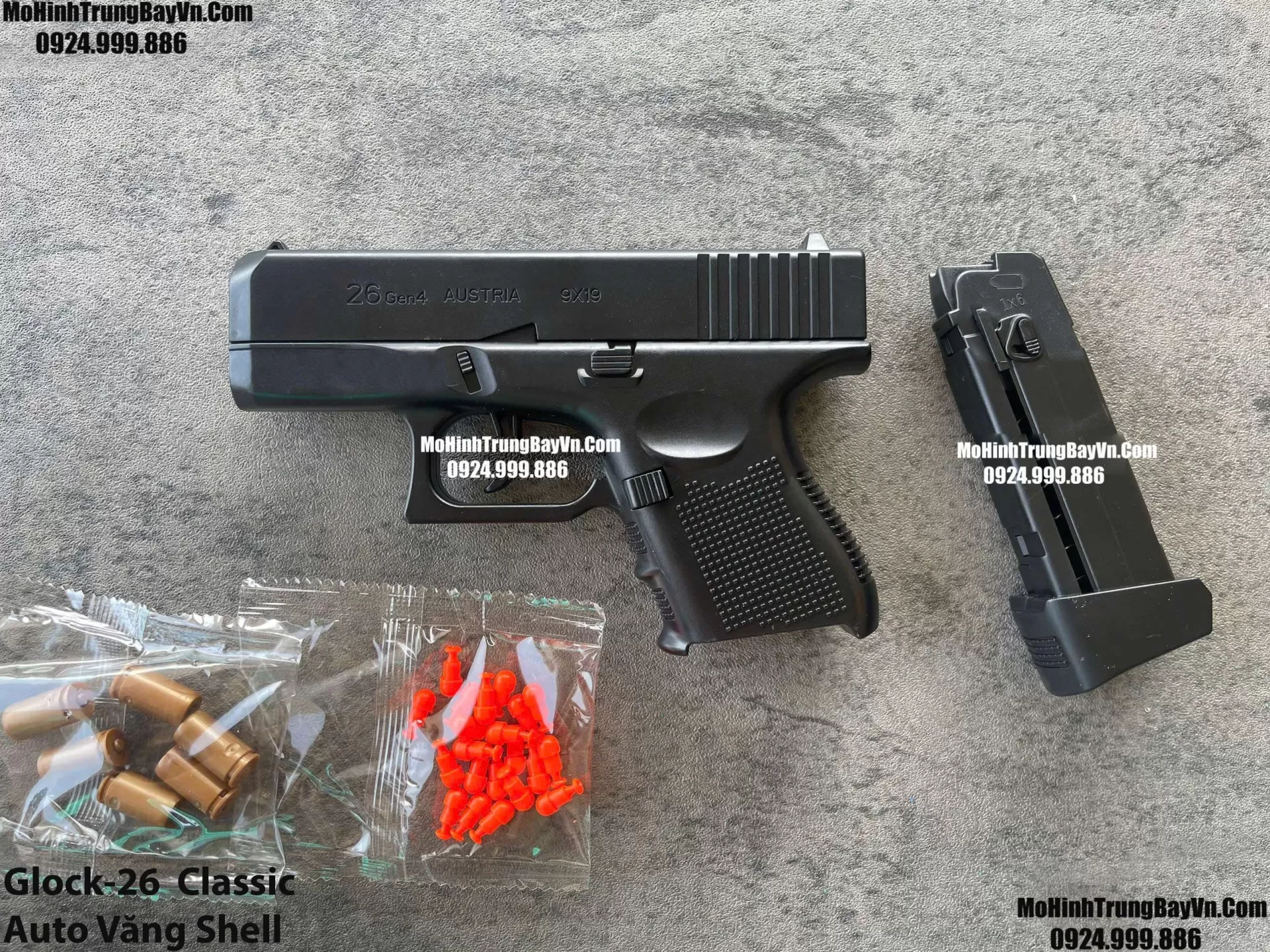Súng Lục Glock 26 Đen Auto Văng Shell Giá Rẻ Full Phụ Kiện Mohinhtrungbay Mohinhtrungbay.vn
