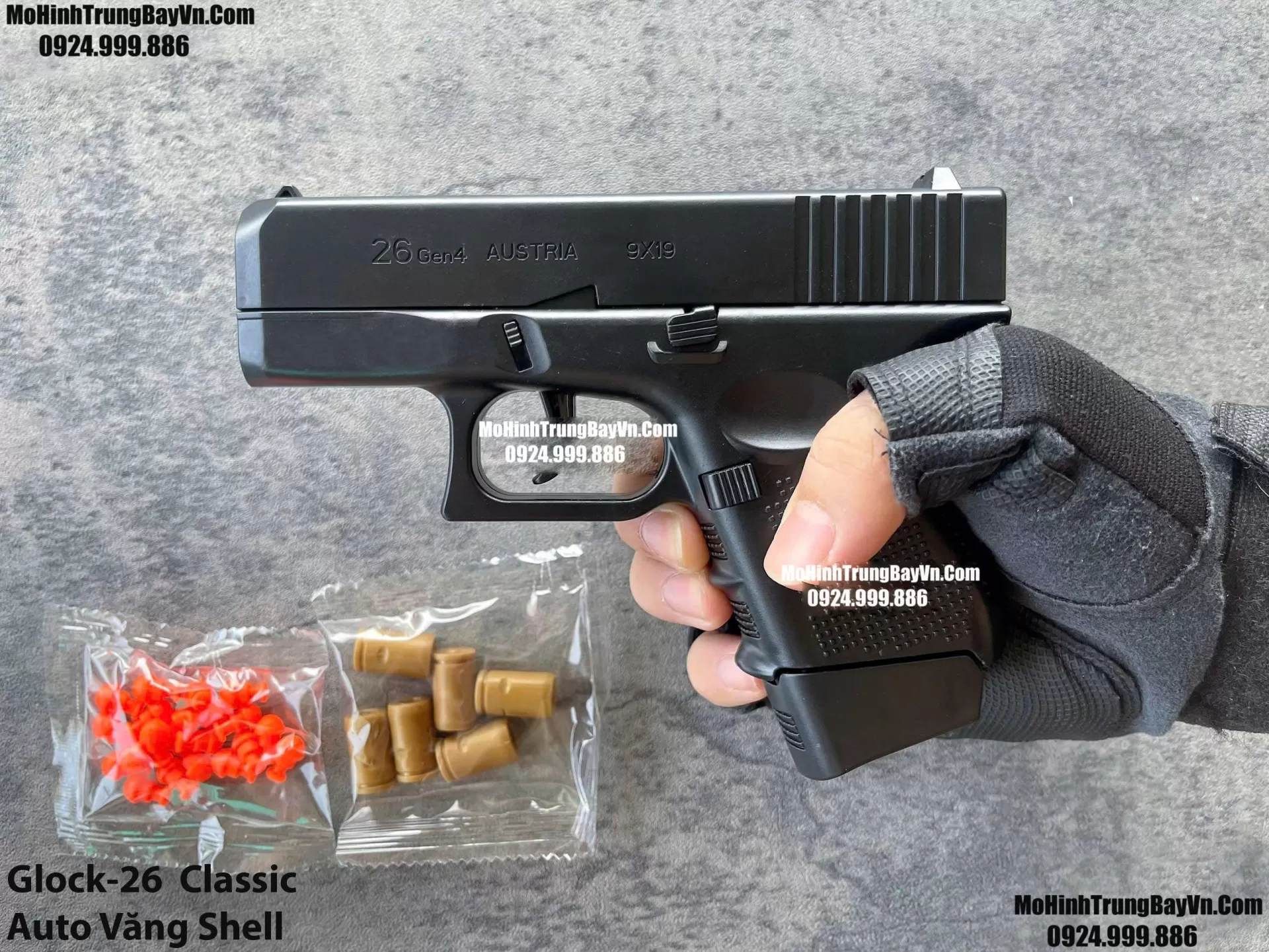 Súng Lục Glock 26 Đen Auto Văng Shell Giá Rẻ Full Phụ Kiện Mohinhtrungbay Mohinhtrungbay.vn