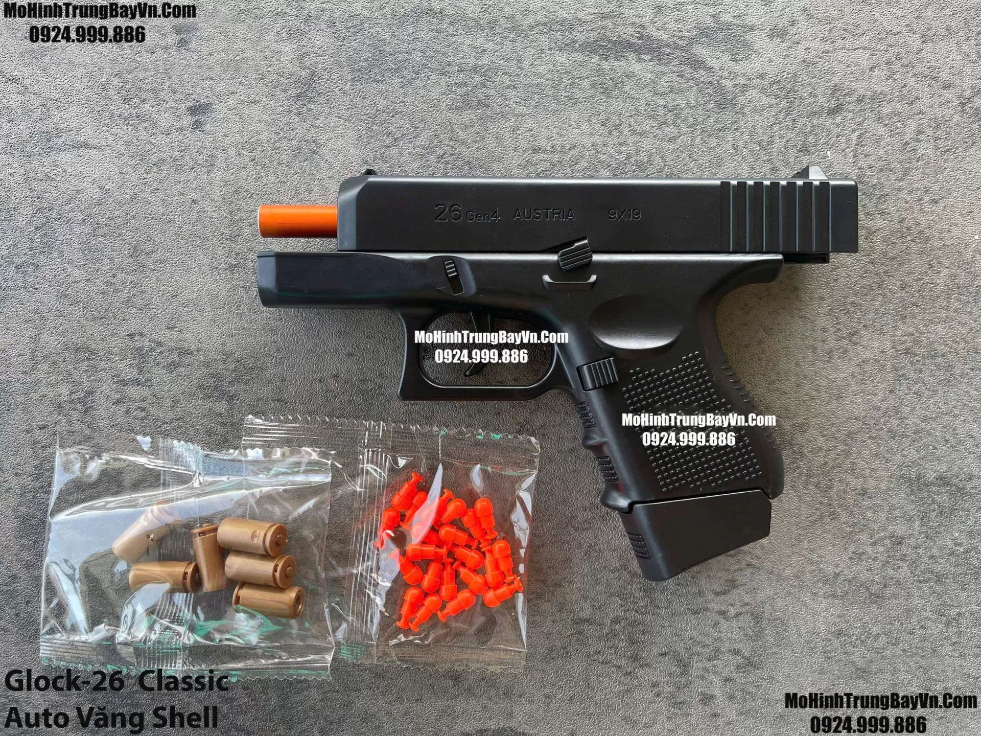 Súng Lục Glock 26 Đen Auto Văng Shell Giá Rẻ Full Phụ Kiện Mohinhtrungbay Mohinhtrungbay.vn