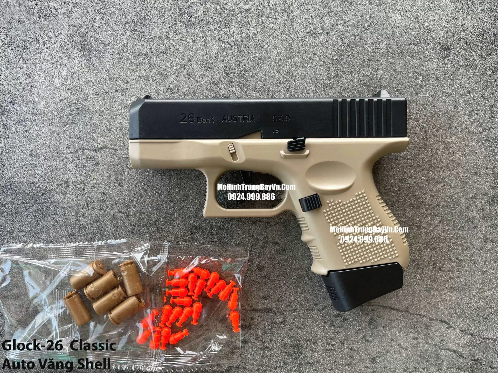 Súng Lục Glock 26 Tan Auto Văng Shell Giá Rẻ Full Phụ Kiện Mohinhtrungbay Mohinhtrungbay.vn