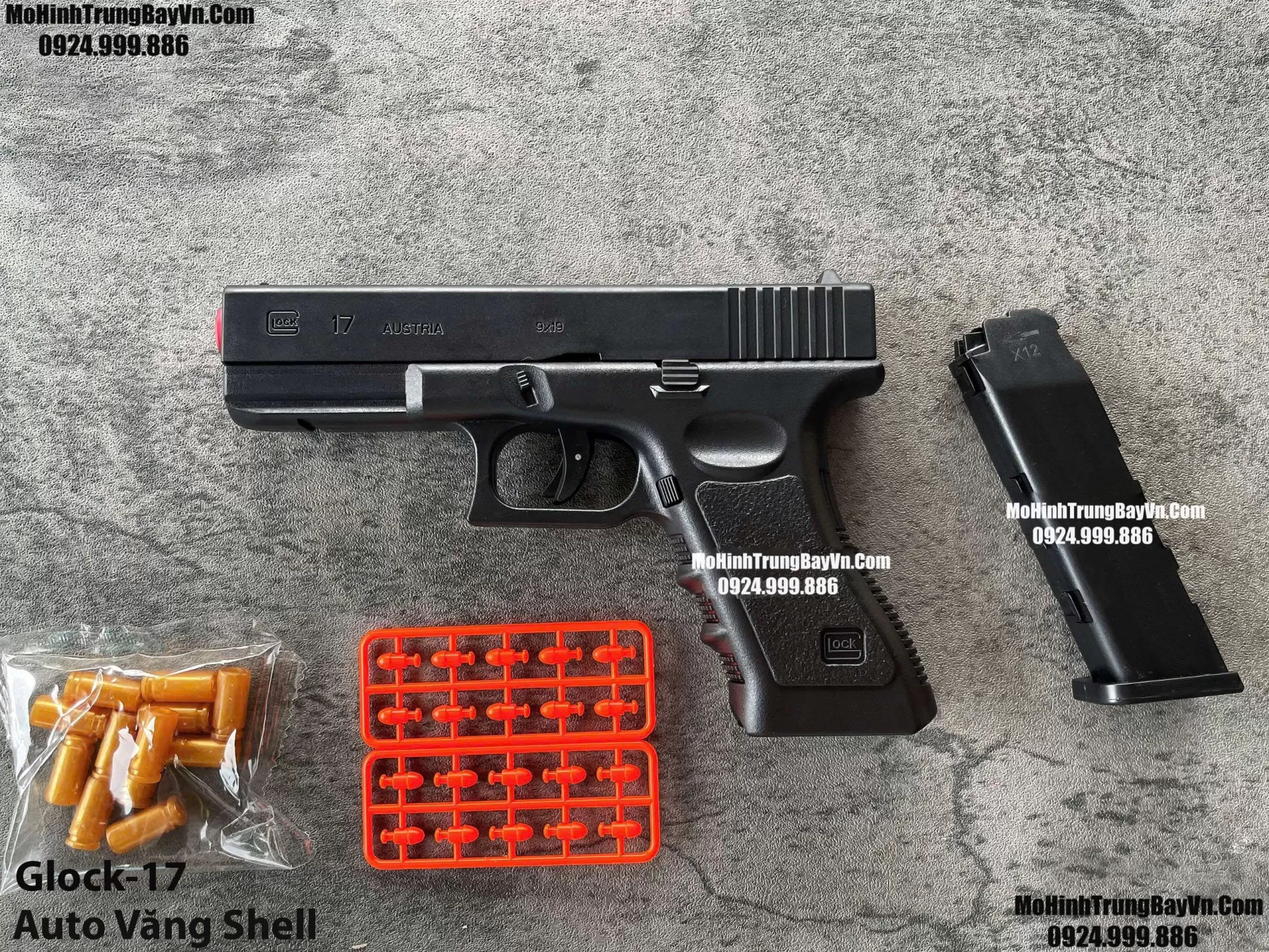 Súng Lục Glock 17 Đen Auto Văng Shell Giá Rẻ Full Phụ Kiện Mohinhtrungbay Mohinhtrungbay.vn