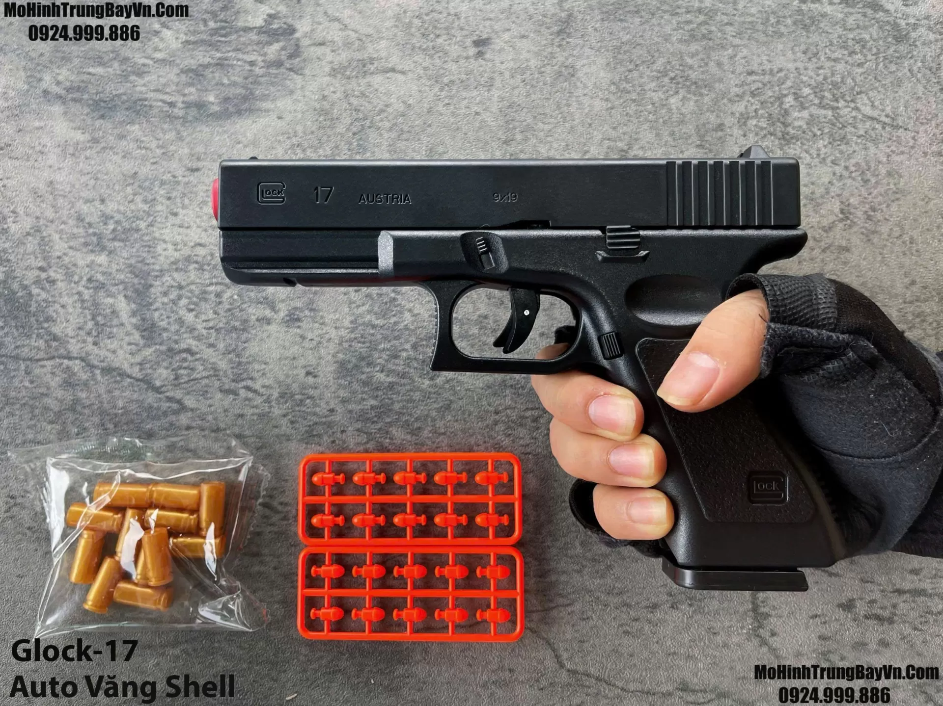 Súng Lục Glock 17 Đen Auto Văng Shell Giá Rẻ Full Phụ Kiện Mohinhtrungbay Mohinhtrungbay.vn