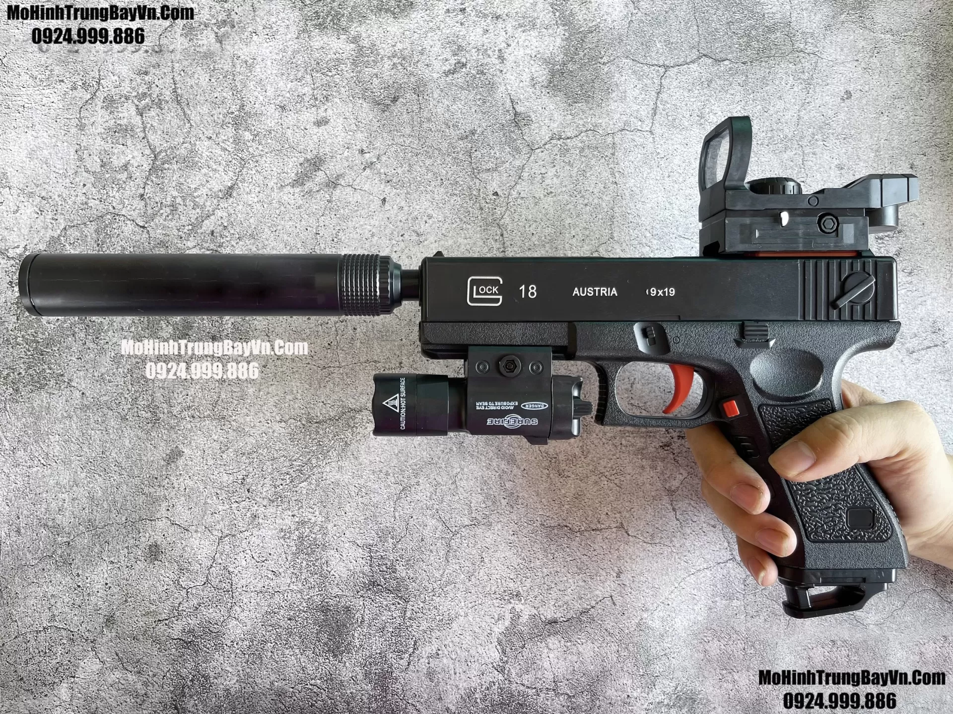 Súng Lục Đạn Thạch Glock Auto Blowback Gearbox V2 Thế Hệ Mới Full Phụ Kiện Mohinhtrungbay Mohinhtrungbay.vn