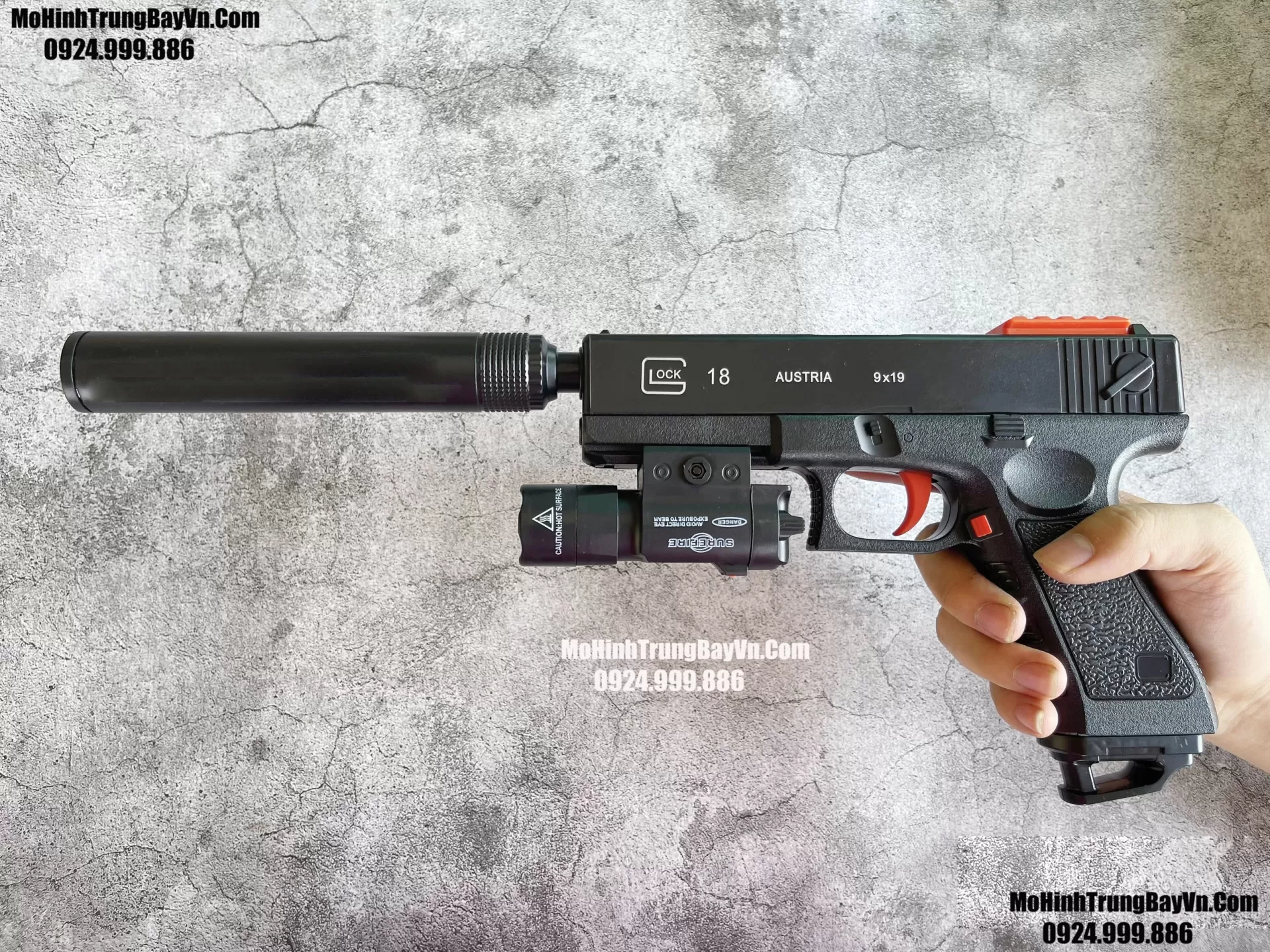 Súng Lục Đạn Thạch Glock Auto Blowback Gearbox V2 Thế Hệ Mới Full Phụ Kiện Mohinhtrungbay Mohinhtrungbay.vn