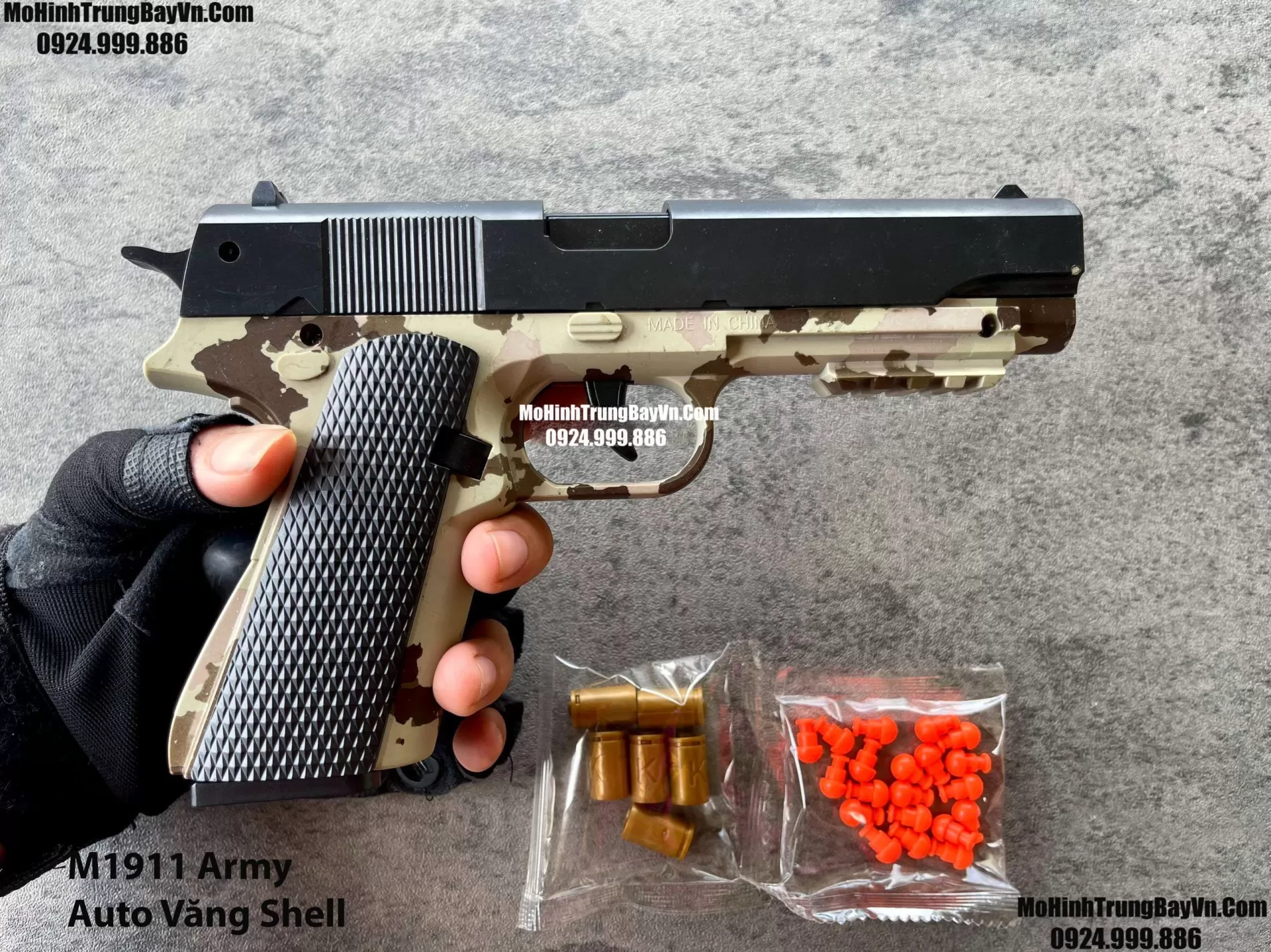 Súng Lục M1911 Skin Army  Auto Văng Shell Giá Rẻ Full Phụ Kiện Mohinhtrungbay Mohinhtrungbay.vn