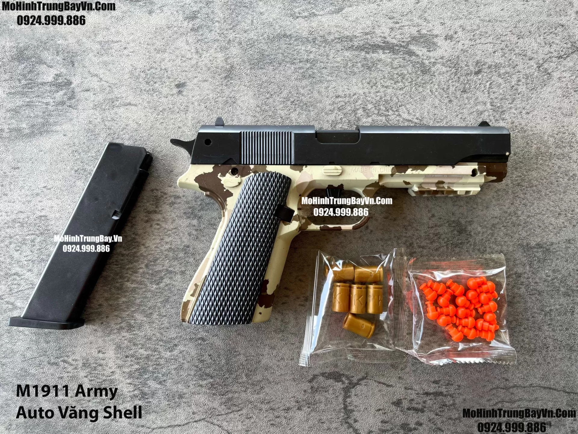 Súng Lục M1911 Skin Army  Auto Văng Shell Giá Rẻ Full Phụ Kiện Mohinhtrungbay Mohinhtrungbay.vn