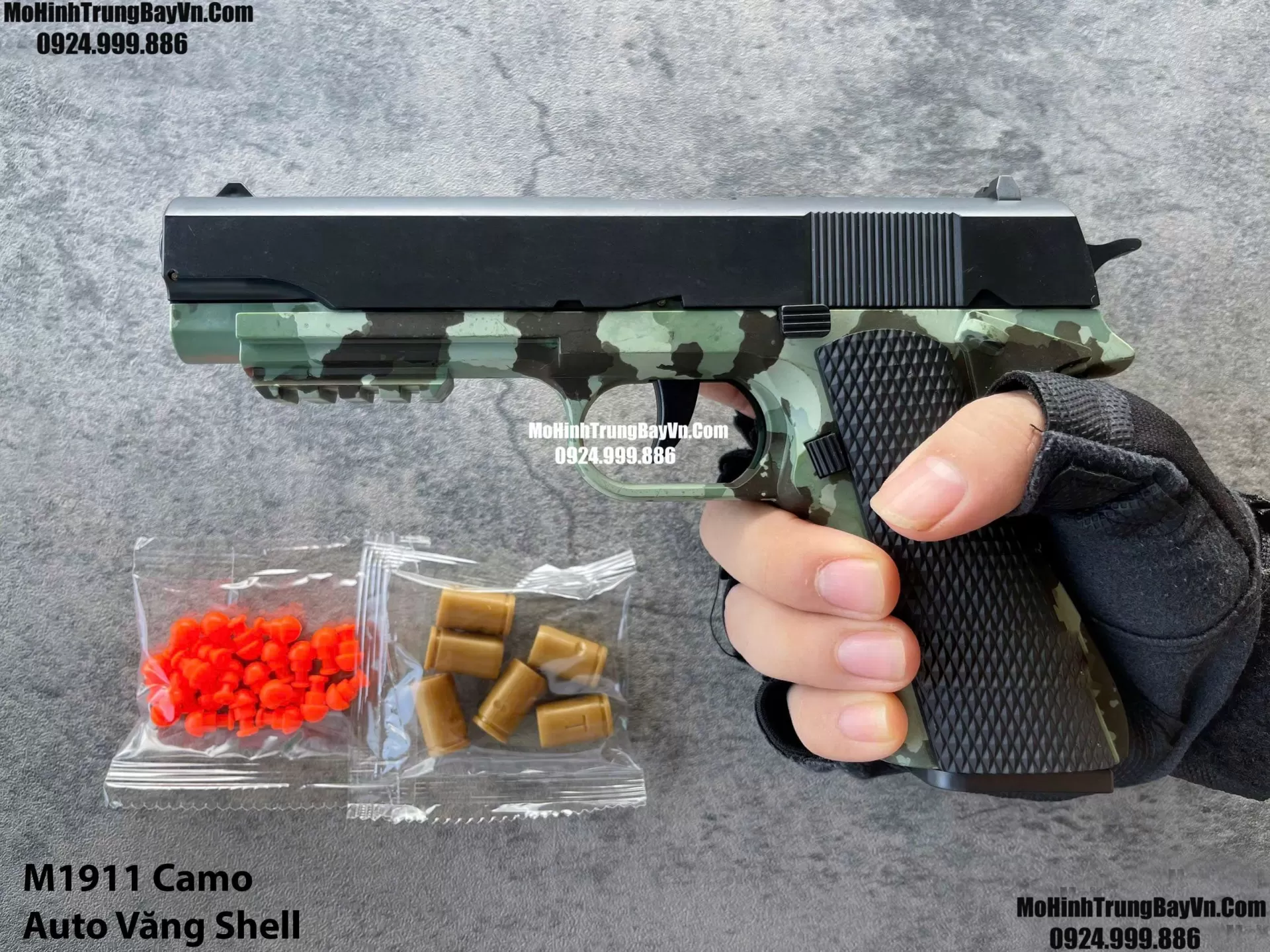 Súng Lục M1911 Skin Camo  Auto Văng Shell Giá Rẻ Full Phụ Kiện Mohinhtrungbay Mohinhtrungbay.vn