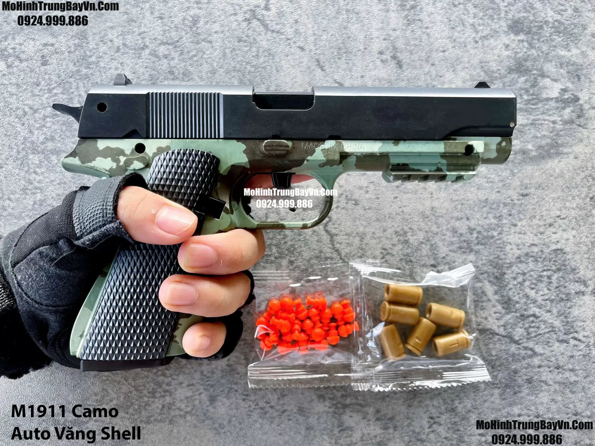 Súng Lục M1911 Skin Camo  Auto Văng Shell Giá Rẻ Full Phụ Kiện Mohinhtrungbay Mohinhtrungbay.vn