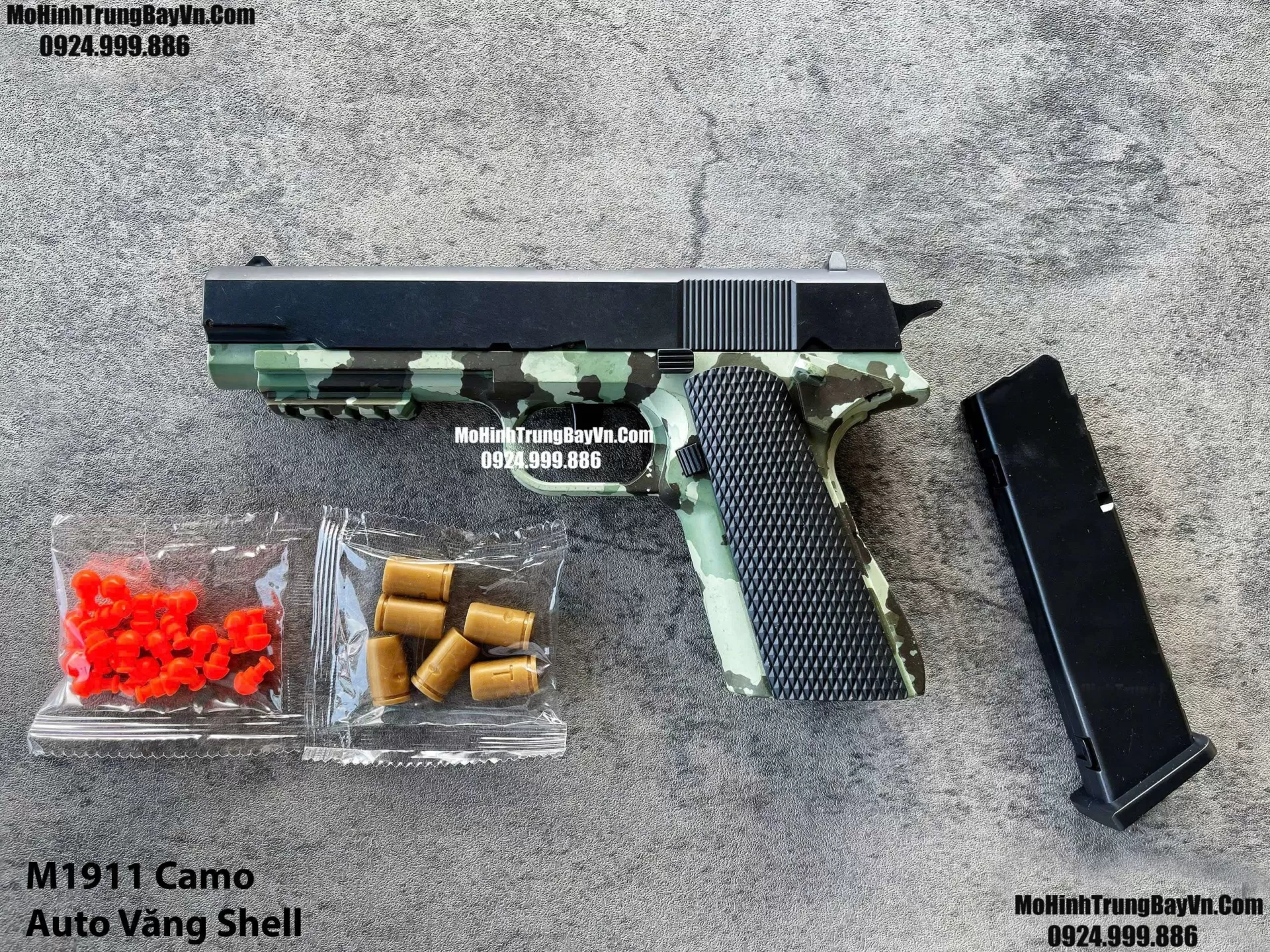 Súng Lục M1911 Skin Camo  Auto Văng Shell Giá Rẻ Full Phụ Kiện Mohinhtrungbay Mohinhtrungbay.vn