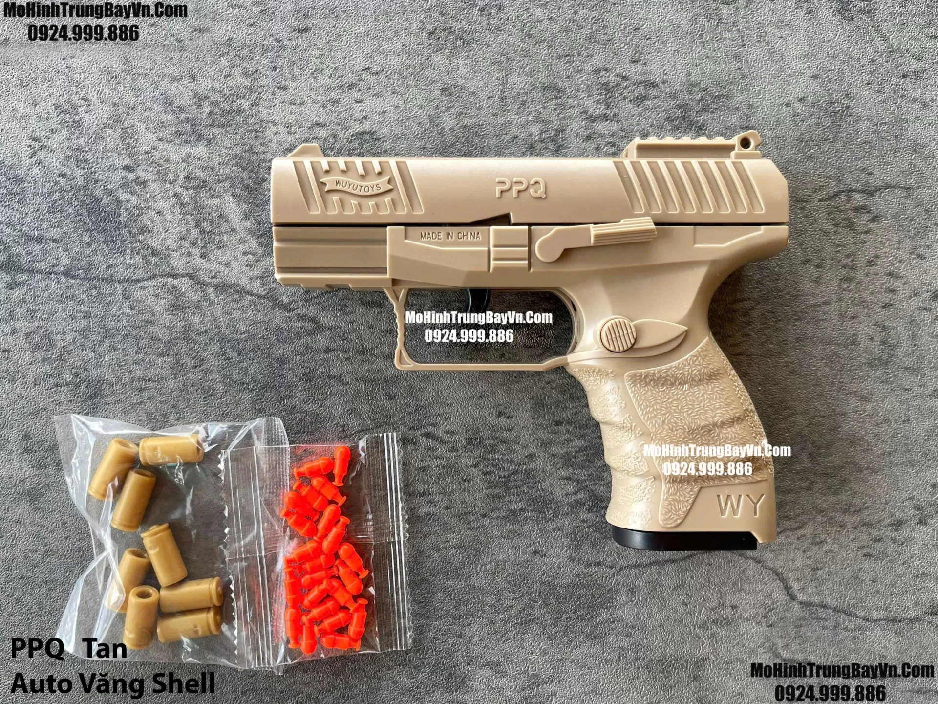 Súng Lục PPQ Tan  Classic Auto Văng Shell Giá Rẻ Full Phụ Kiện Mohinhtrungbay Mohinhtrungbay.vn