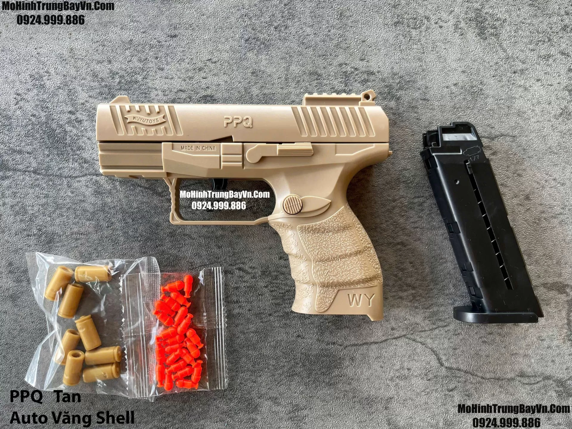 Súng Lục PPQ Tan  Classic Auto Văng Shell Giá Rẻ Full Phụ Kiện Mohinhtrungbay Mohinhtrungbay.vn