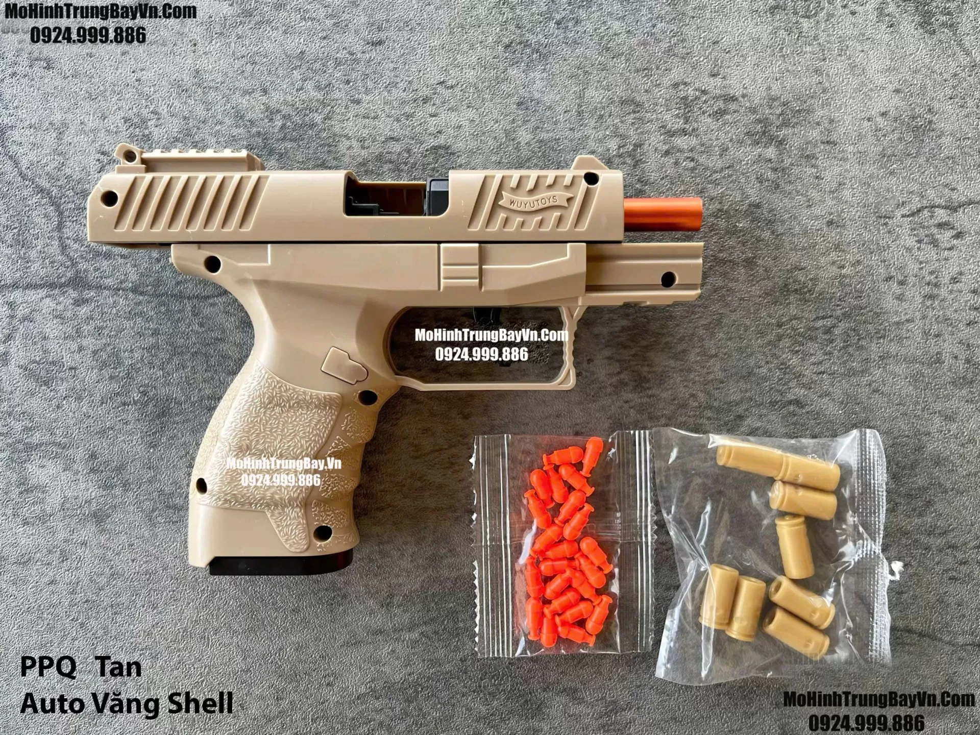 Súng Lục PPQ Tan  Classic Auto Văng Shell Giá Rẻ Full Phụ Kiện Mohinhtrungbay Mohinhtrungbay.vn