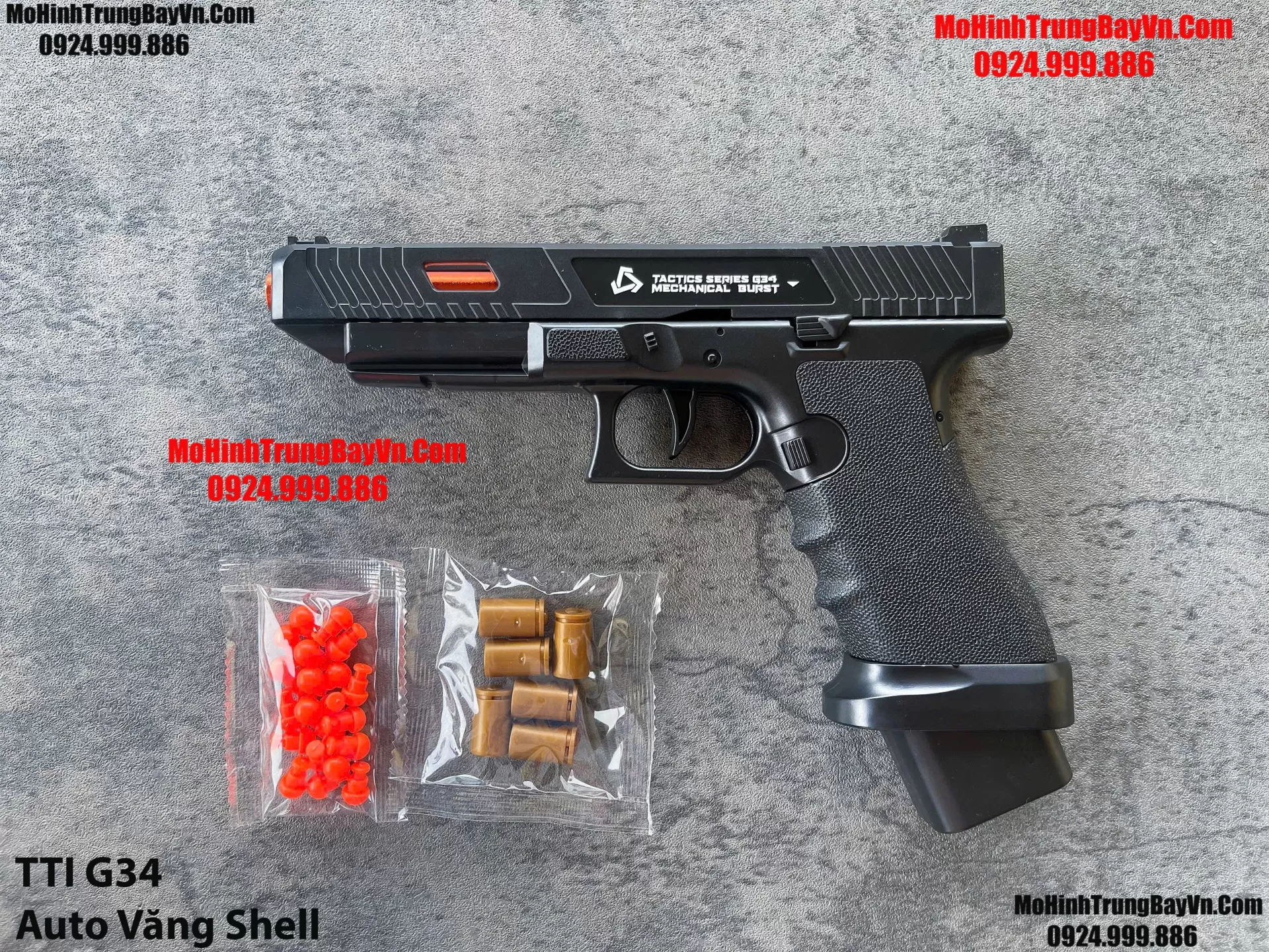 Súng Lục TTI G34  Đen Auto Văng Shell Giá Rẻ Full Phụ Kiện Mohinhtrungbay Mohinhtrungbay.vn
