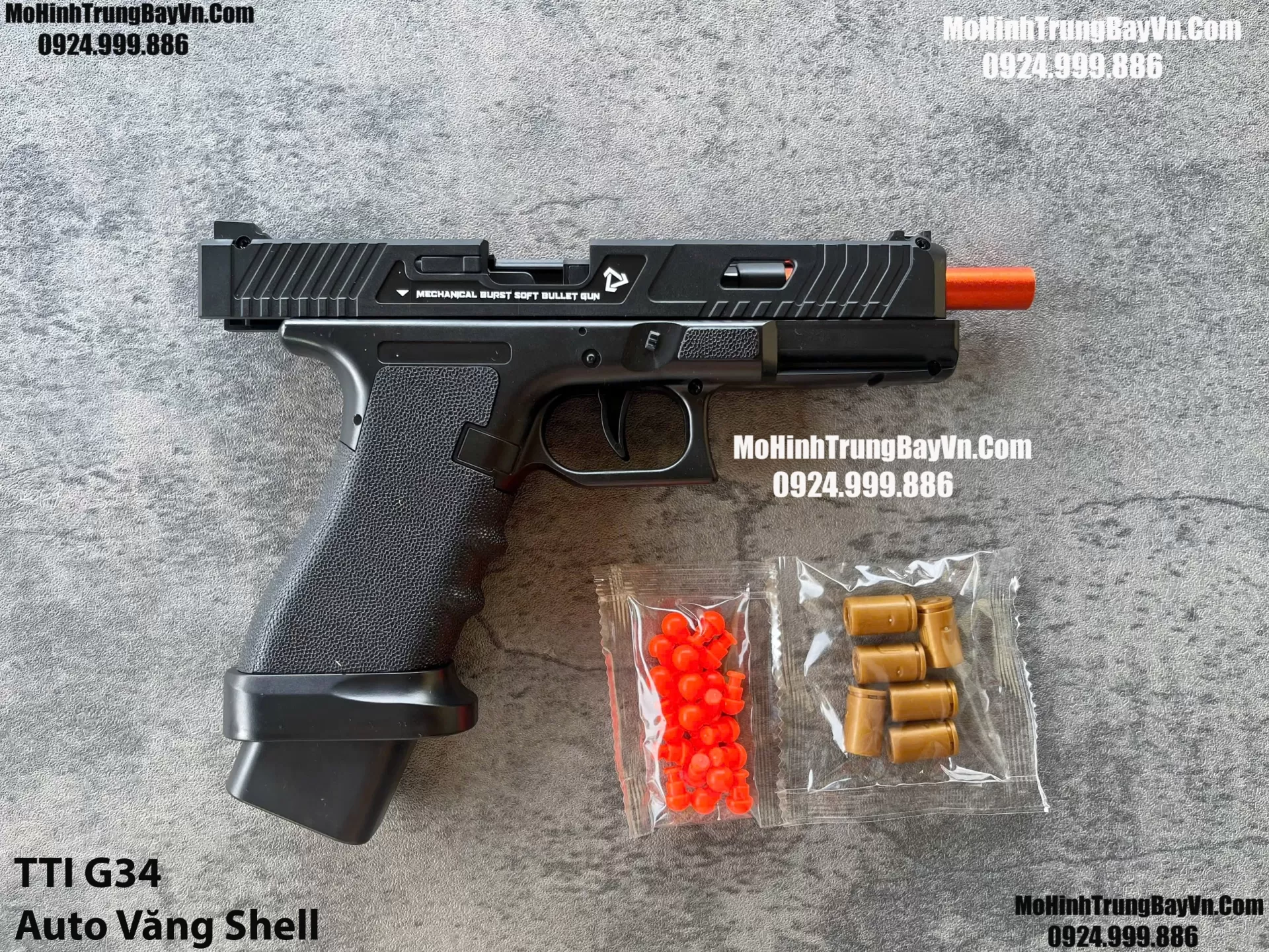 Súng Lục TTI G34  Đen Auto Văng Shell Giá Rẻ Full Phụ Kiện Mohinhtrungbay Mohinhtrungbay.vn