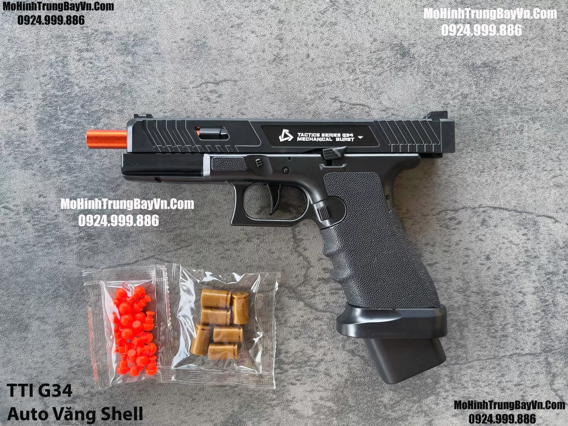 Súng Lục TTI G34  Đen Auto Văng Shell Giá Rẻ Full Phụ Kiện Mohinhtrungbay Mohinhtrungbay.vn