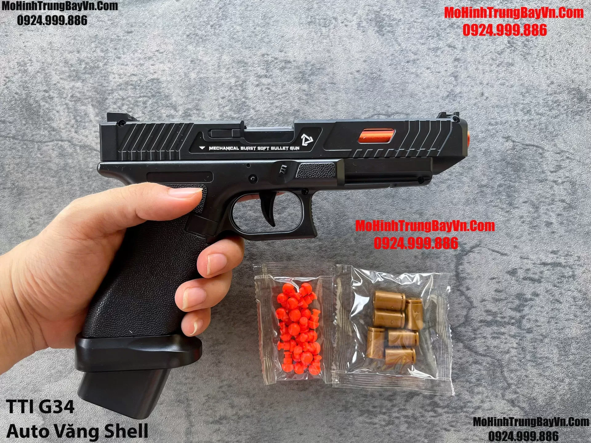 Súng Lục TTI G34  Đen Auto Văng Shell Giá Rẻ Full Phụ Kiện Mohinhtrungbay Mohinhtrungbay.vn