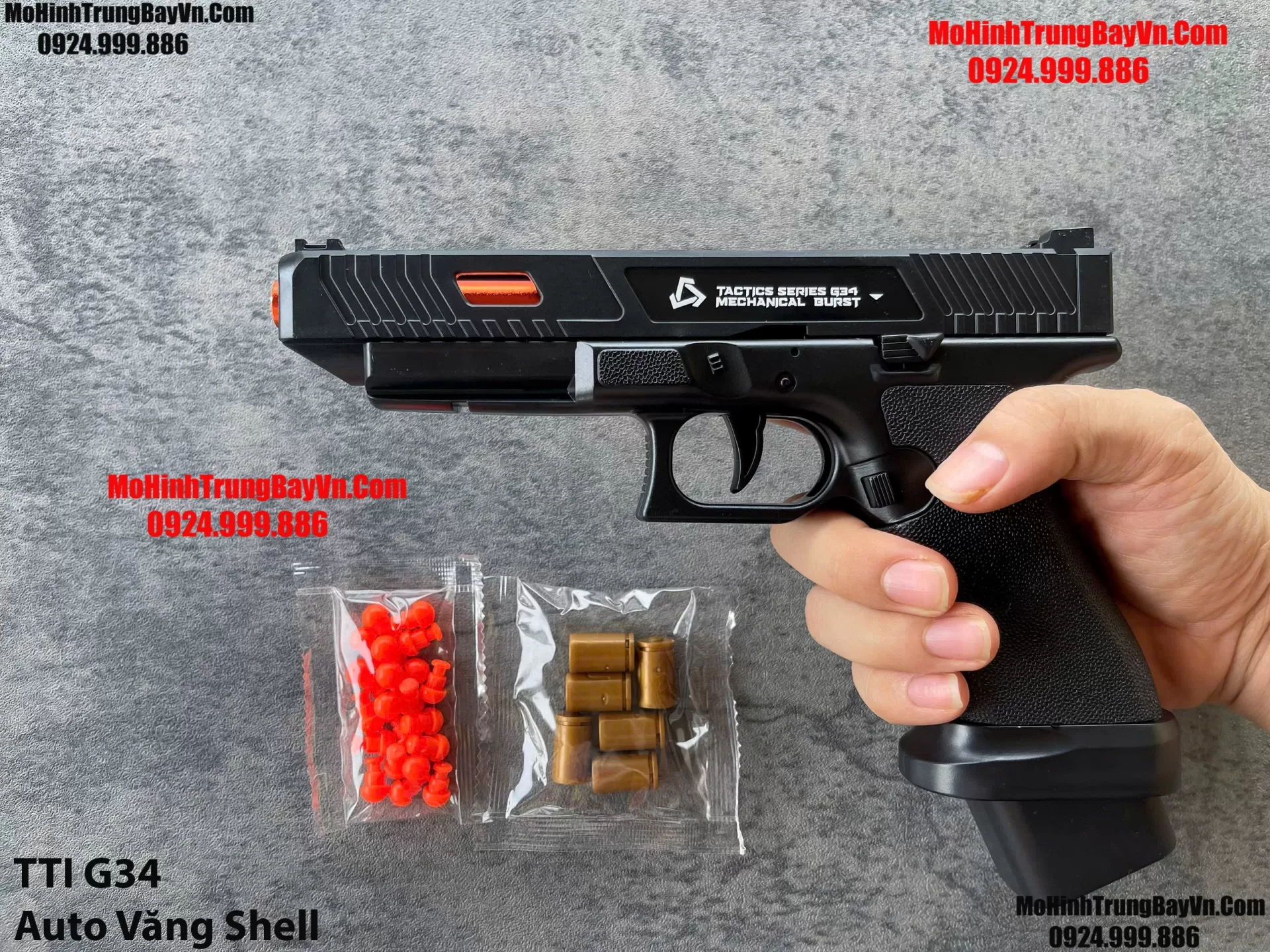 Súng Lục TTI G34  Đen Auto Văng Shell Giá Rẻ Full Phụ Kiện Mohinhtrungbay Mohinhtrungbay.vn