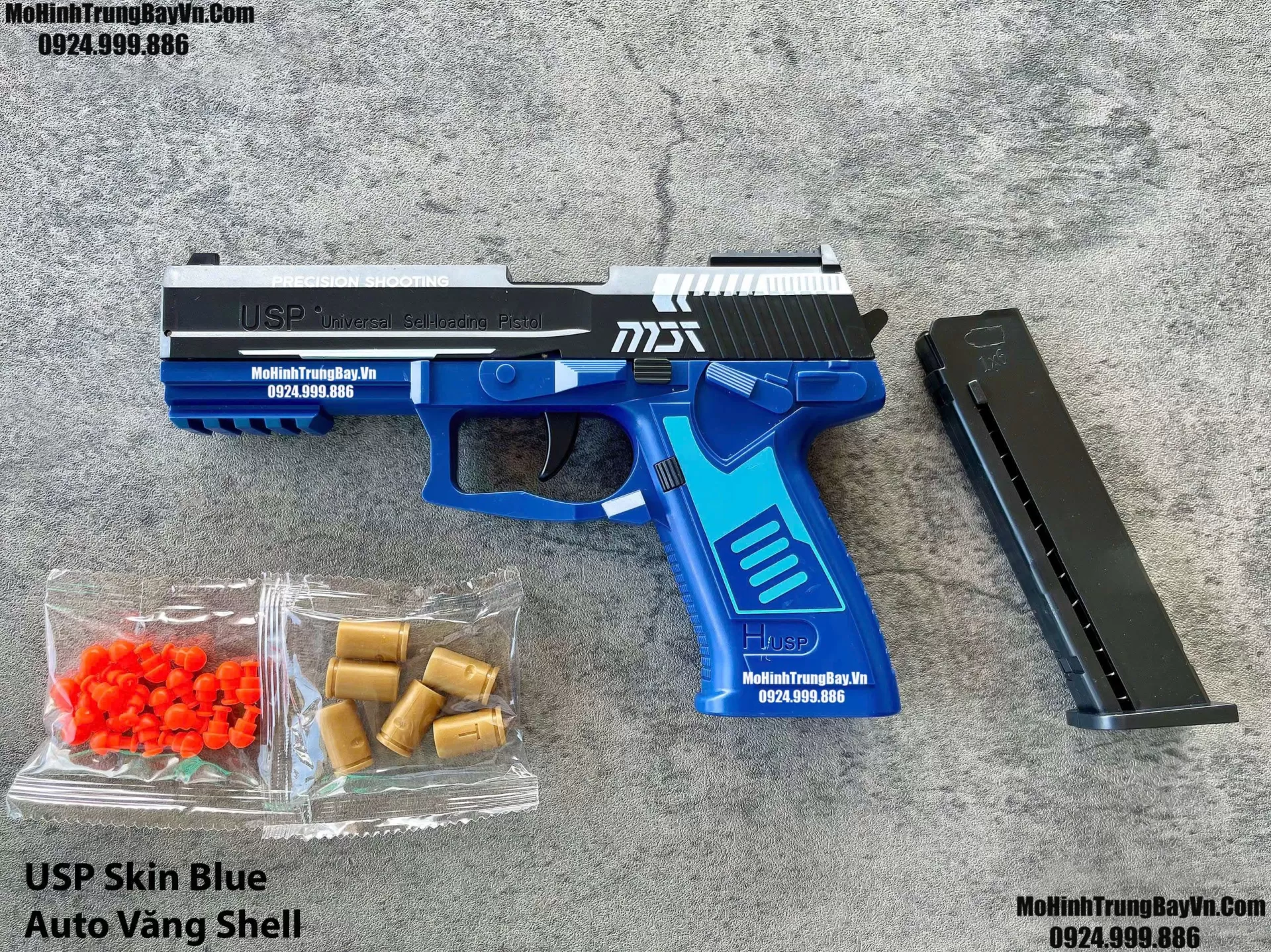 Súng Lục USP  Skin Blue  Auto Văng Shell Giá Rẻ Full Phụ Kiện Mohinhtrungbay Mohinhtrungbay.vn