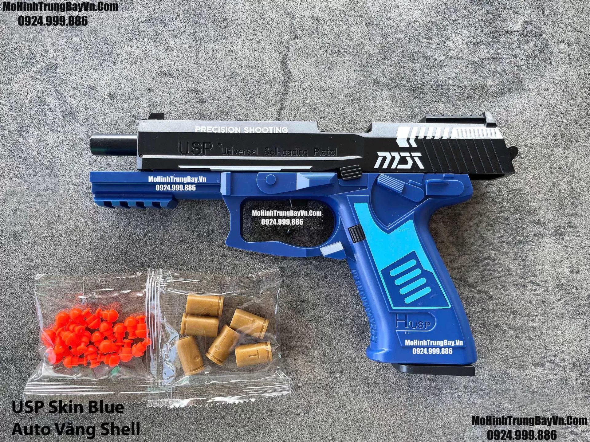 Súng Lục USP  Skin Blue  Auto Văng Shell Giá Rẻ Full Phụ Kiện Mohinhtrungbay Mohinhtrungbay.vn