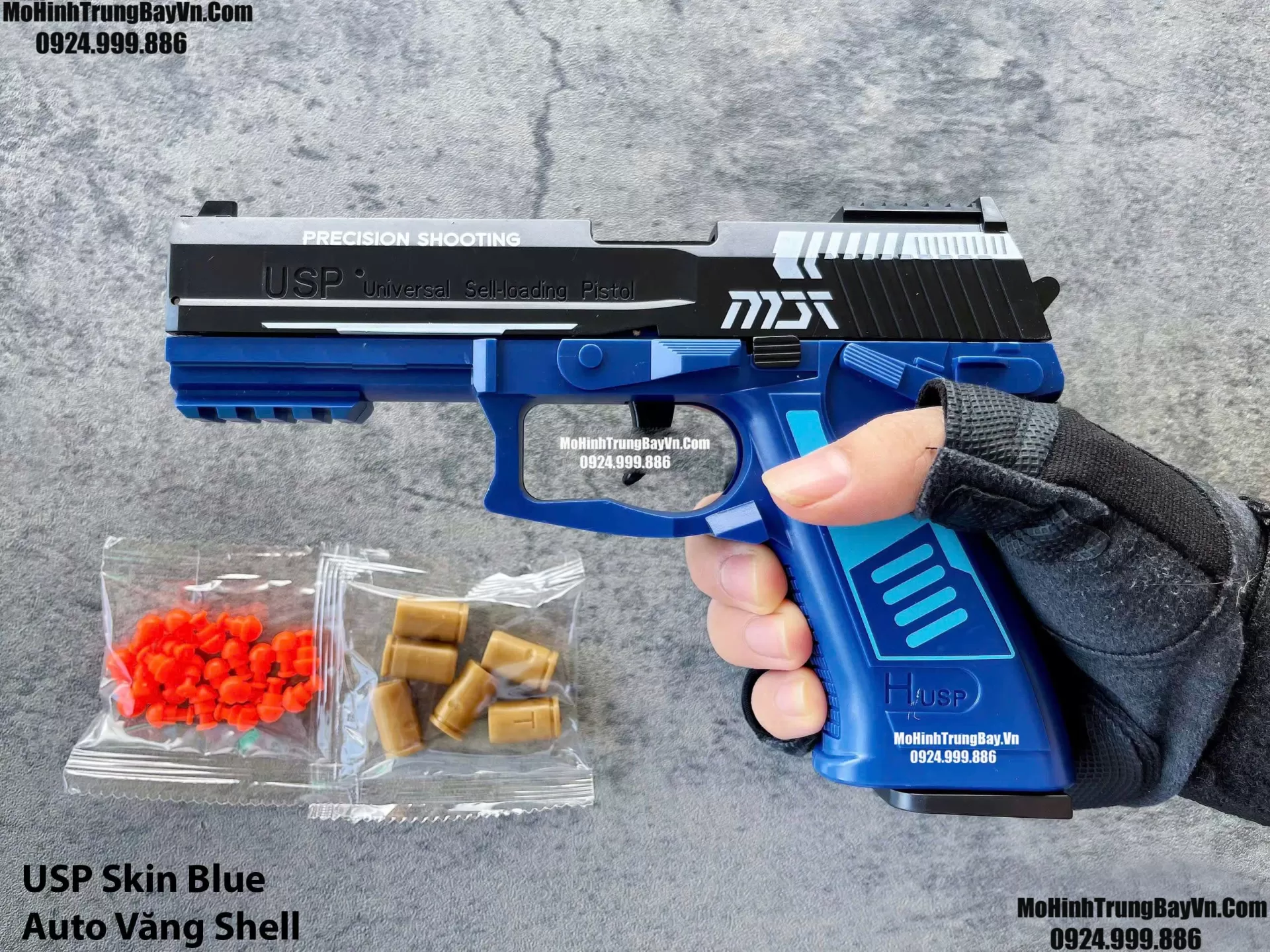 Súng Lục USP  Skin Blue  Auto Văng Shell Giá Rẻ Full Phụ Kiện Mohinhtrungbay Mohinhtrungbay.vn