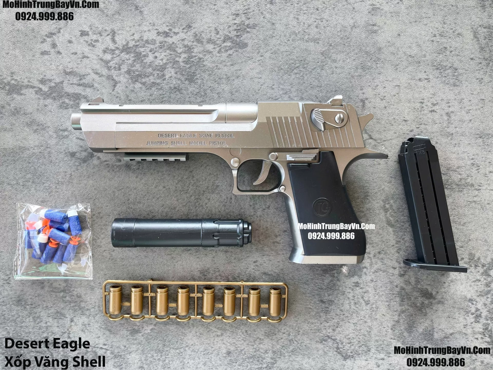 Súng Đạn Xốp Desert Eagle Văng Shell Giá Rẻ Tỉ Lệ 1:1 Cầm Chắc Tay