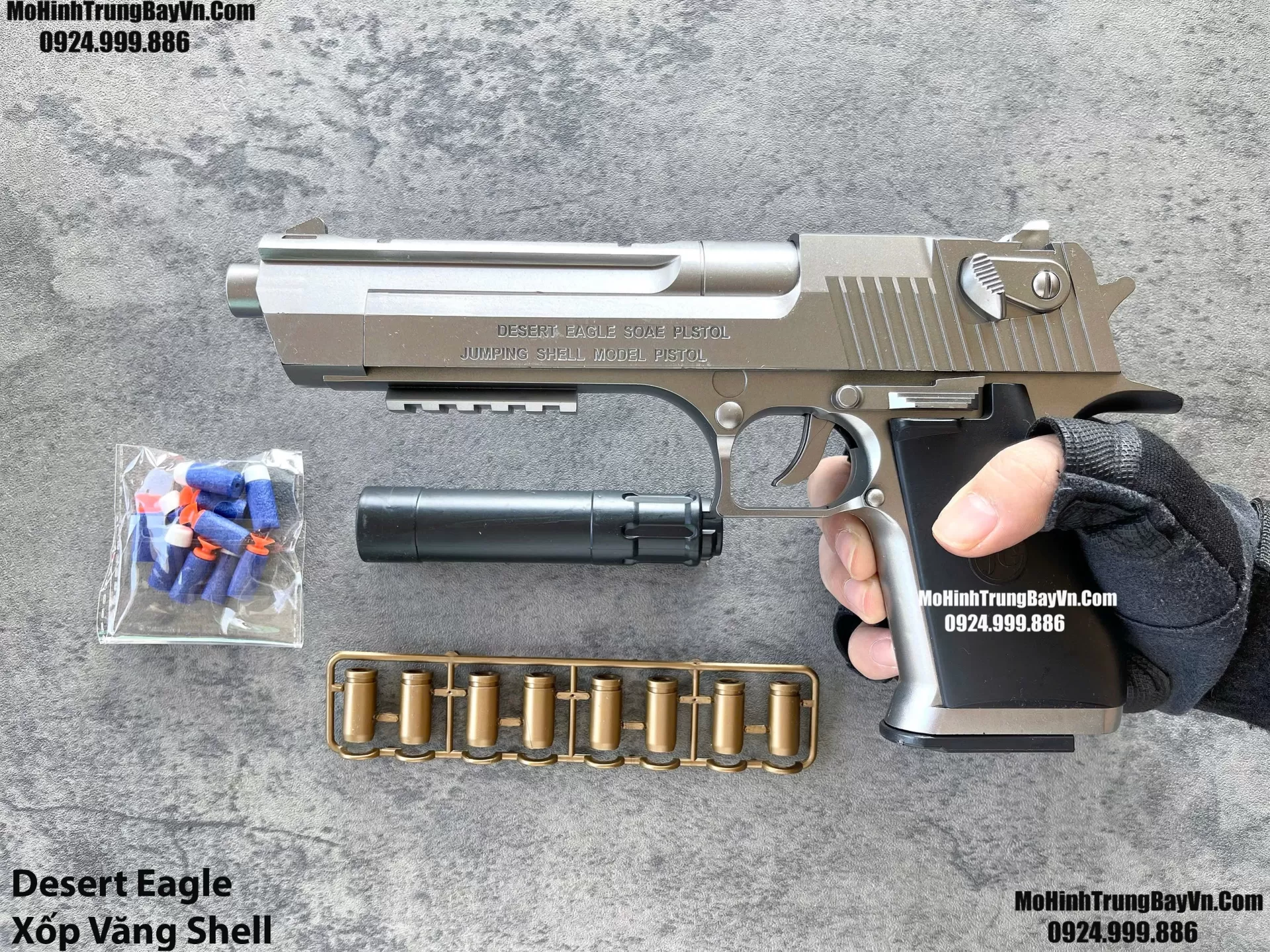 Súng Đạn Xốp Desert Eagle Văng Shell Giá Rẻ Tỉ Lệ 1:1 Cầm Chắc Tay