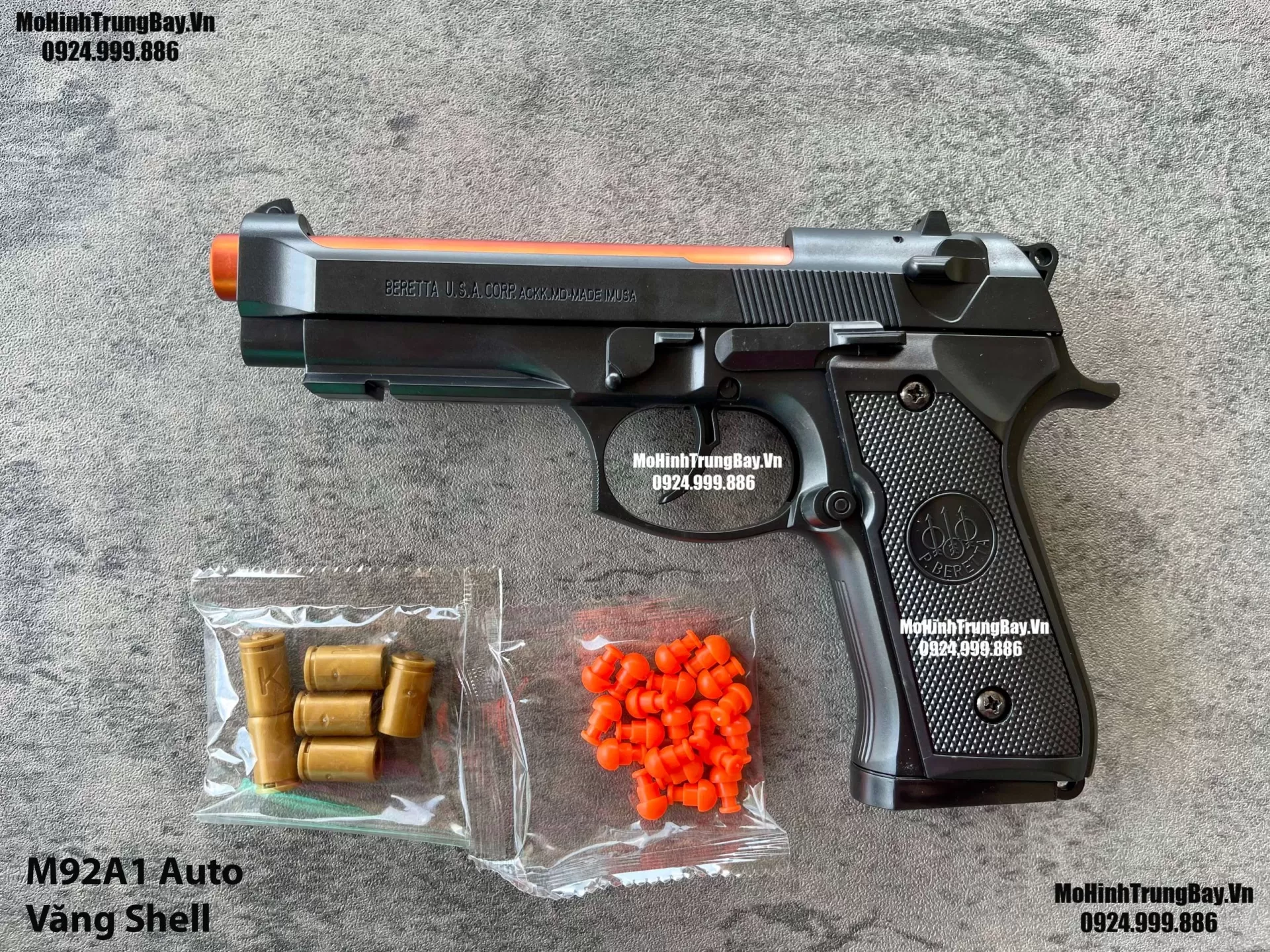 Súng Lục M92A1 Đen Classic  Auto Văng Shell Giá Rẻ Full Phụ Kiện Mohinhtrungbay Mohinhtrungbay.vn