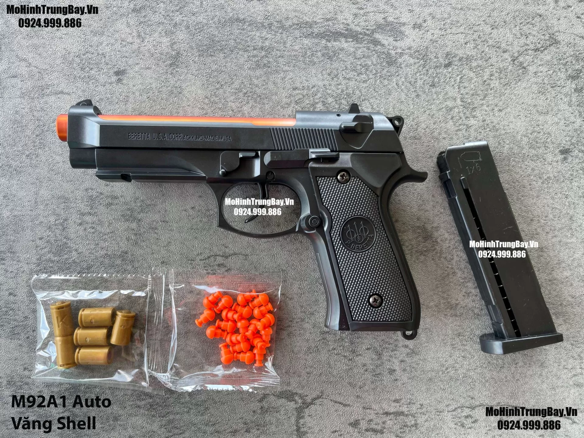 Súng Lục M92A1 Đen Classic  Auto Văng Shell Giá Rẻ Full Phụ Kiện Mohinhtrungbay Mohinhtrungbay.vn