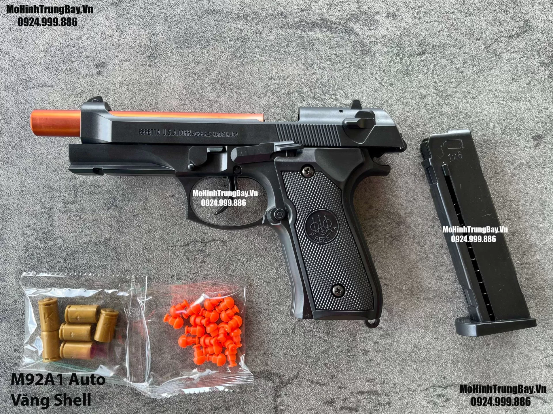 Súng Lục M92A1 Đen Classic  Auto Văng Shell Giá Rẻ Full Phụ Kiện Mohinhtrungbay Mohinhtrungbay.vn