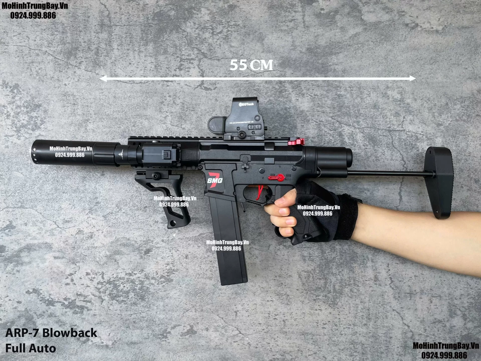 Súng Đạn Thạch SMG ARP7  Full Auto Sấy Cực nhanh  Mp5 Mp7 Mohinhtrungbay Mohinhtrungbay.vn