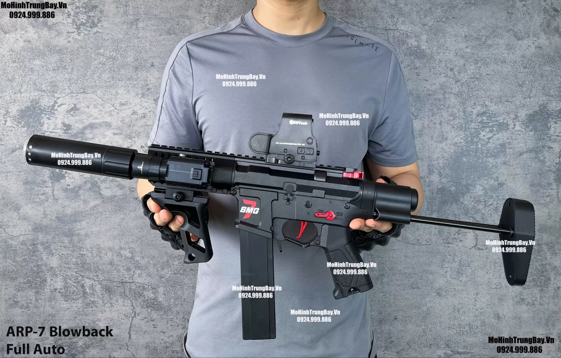 Súng Đạn Thạch SMG ARP7  Full Auto Sấy Cực nhanh  Mp5 Mp7 Mohinhtrungbay Mohinhtrungbay.vn