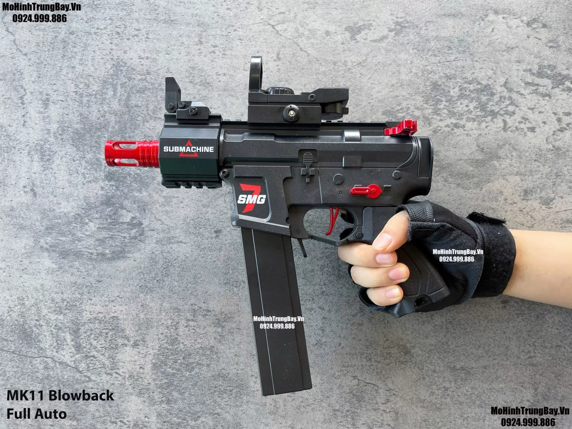 Súng Đạn Thạch SMG MK11  Full Auto Sấy Cực nhanh  Mp5 Mp7 Mohinhtrungbay Mohinhtrungbay.vn