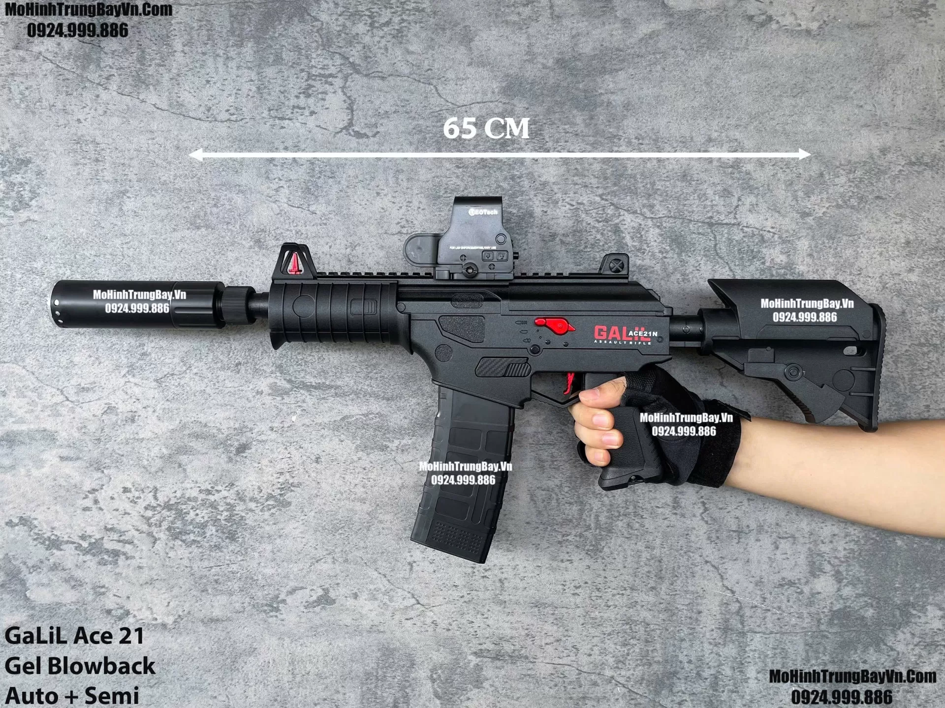 Súng Đạn Thạch GaLiL Ace 21  Đen Blowback  2 Chế Độ Auto Semi  Sấy Cực Nhanh M4 M416 Hk416 M4a1 Mohinhtrungbay Mohinhtrungbay.vn