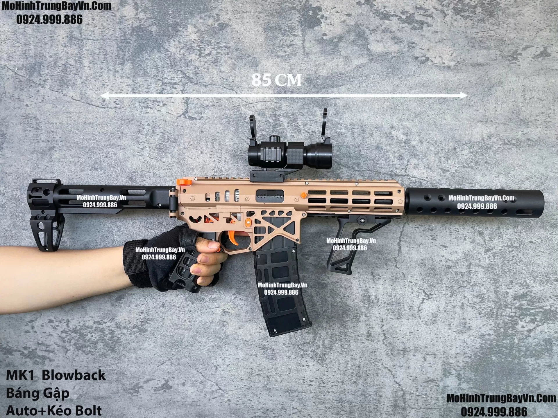 Súng Đạn Thạch MK1 Màu Cát  Blowback 2 Chế Độ Sấy Cực Nhanh M4 M416 Hk416 M4a1 Mk8 Mk9 Mk3 Mohinhtrungbay Mohinhtrungbay.vn